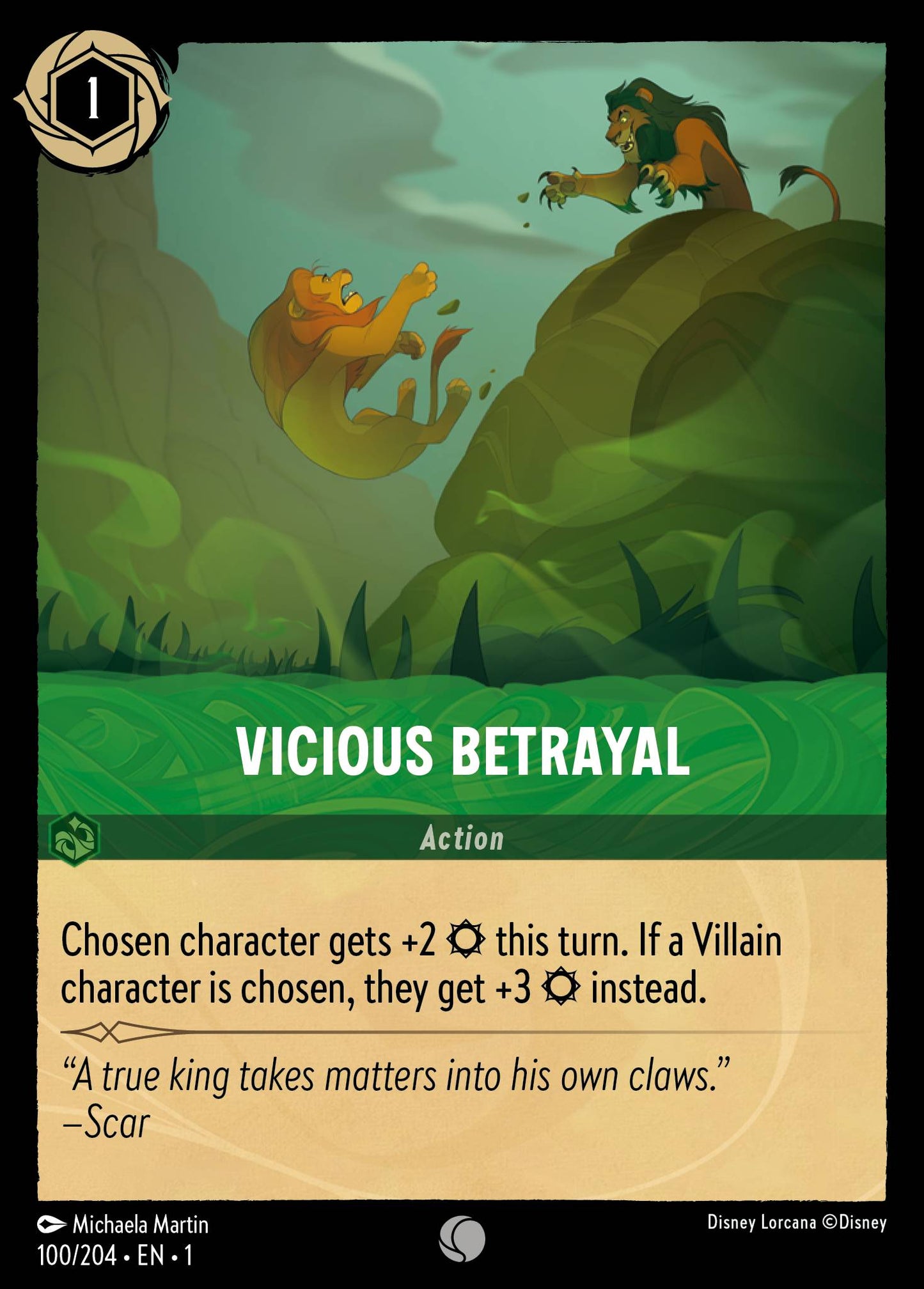 Vicious Betrayal - Common Lorcana Card