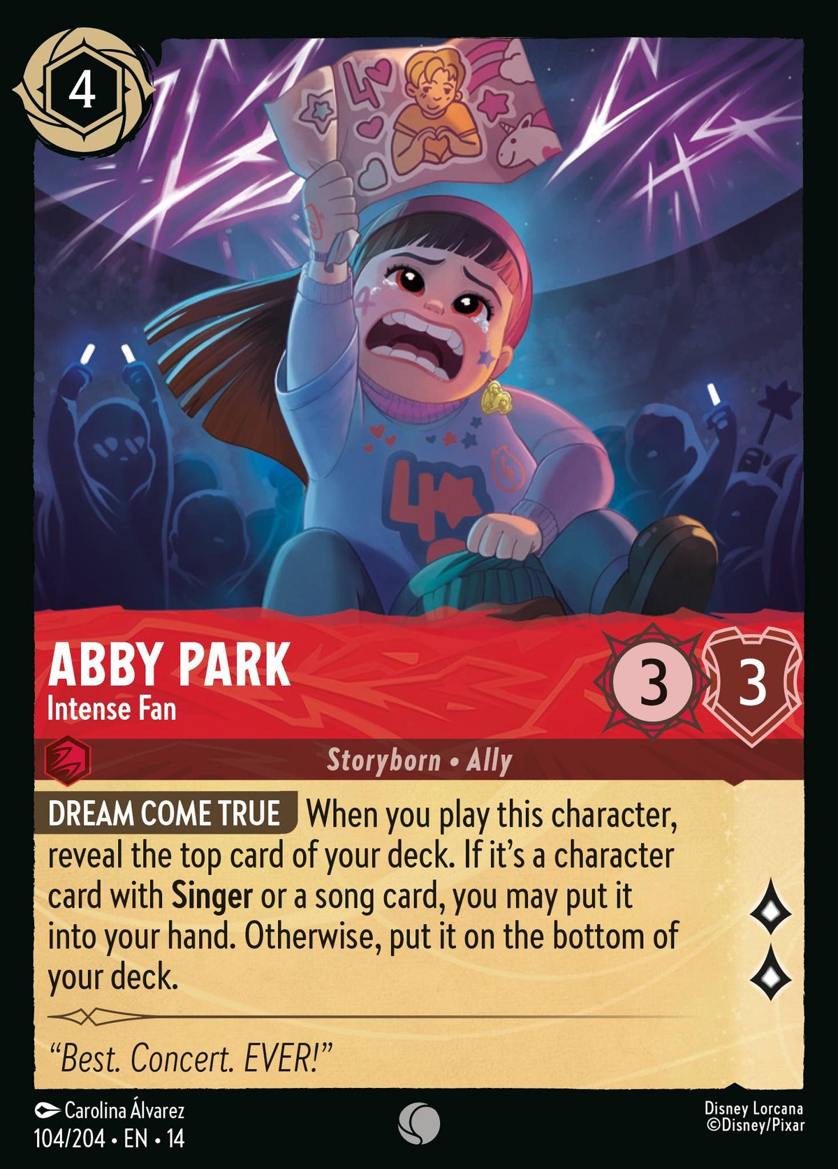 Abby Park - Intense Fan - Common Lorcana Card