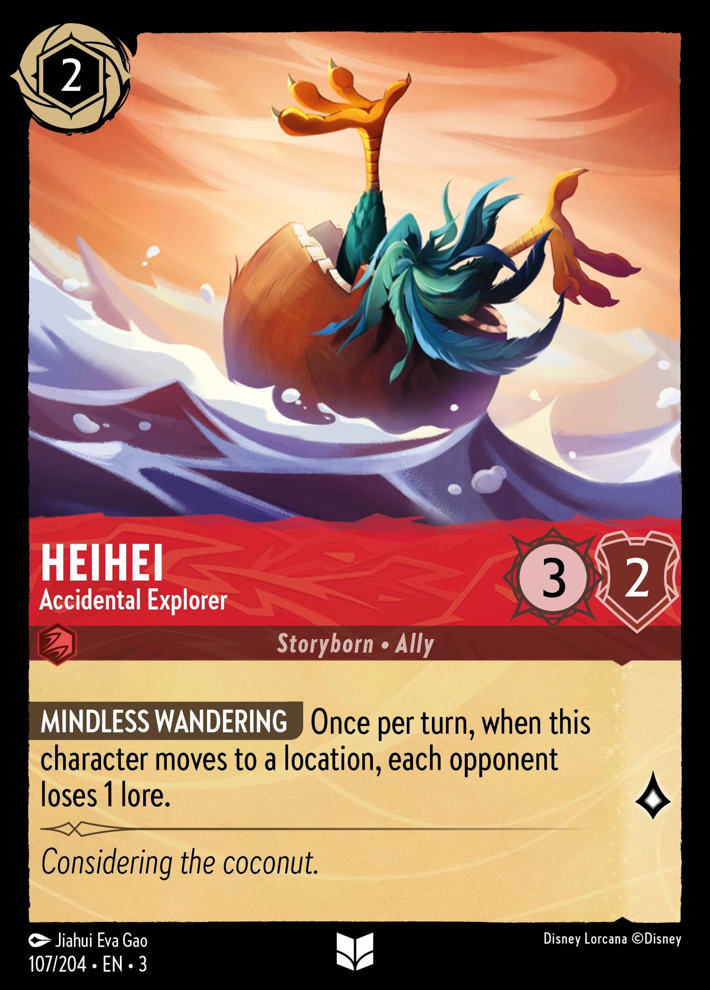 HeiHei - Accidental Explorer - Uncommon Lorcana Card