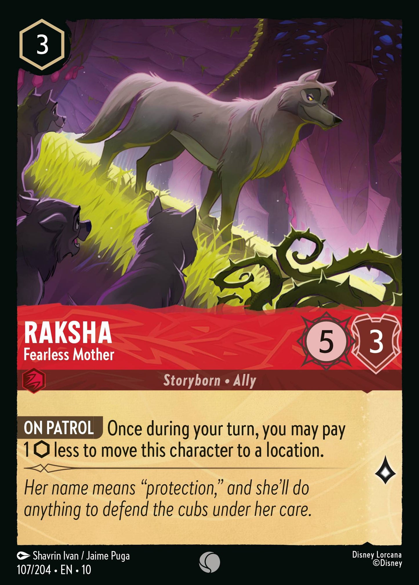 Raksha - Fearless Mother - Common Lorcana Card