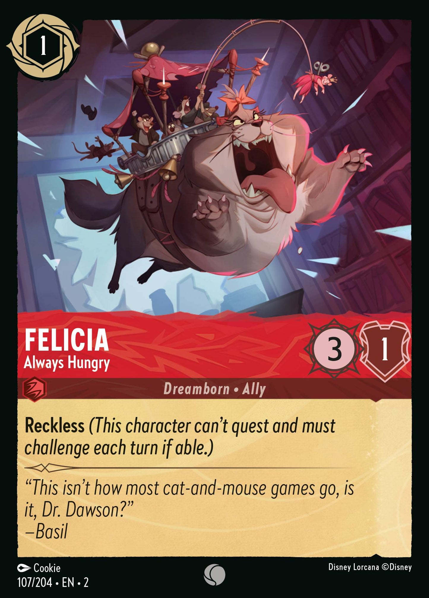 Felicia - Always Hungry - Common Lorcana Card