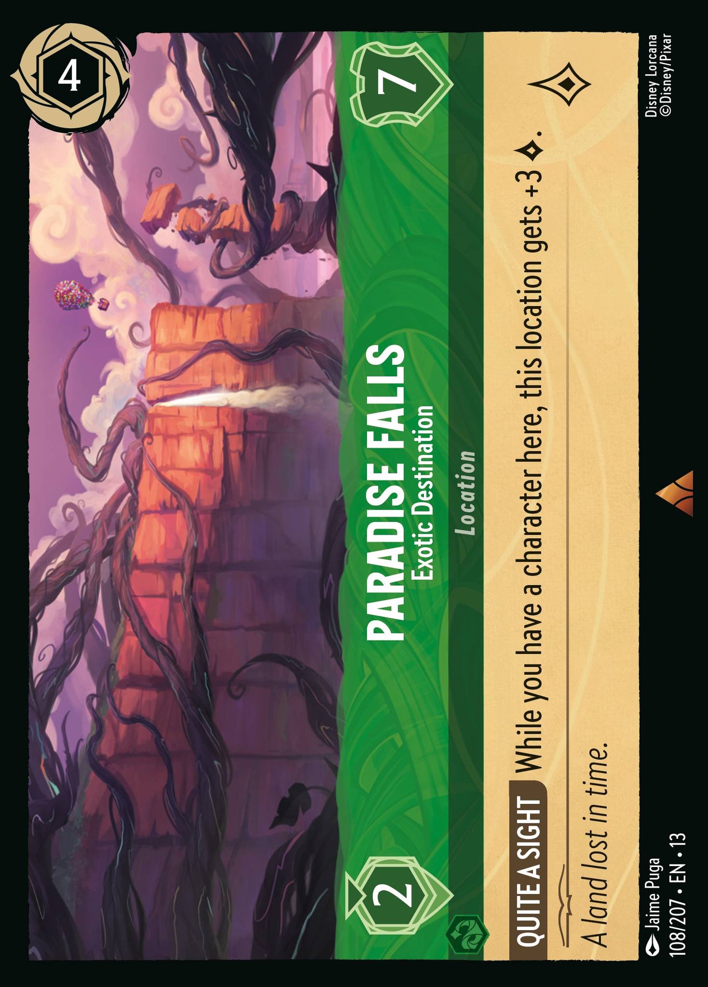 Paradise Falls - Exotic Destination - Rare Lorcana Card