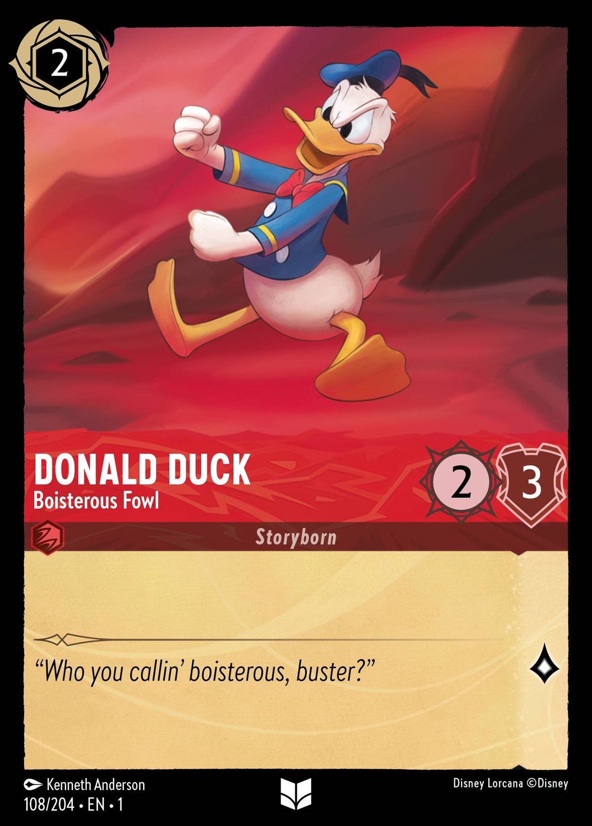 Donald Duck - Boisterous Fowl - Uncommon Lorcana Card