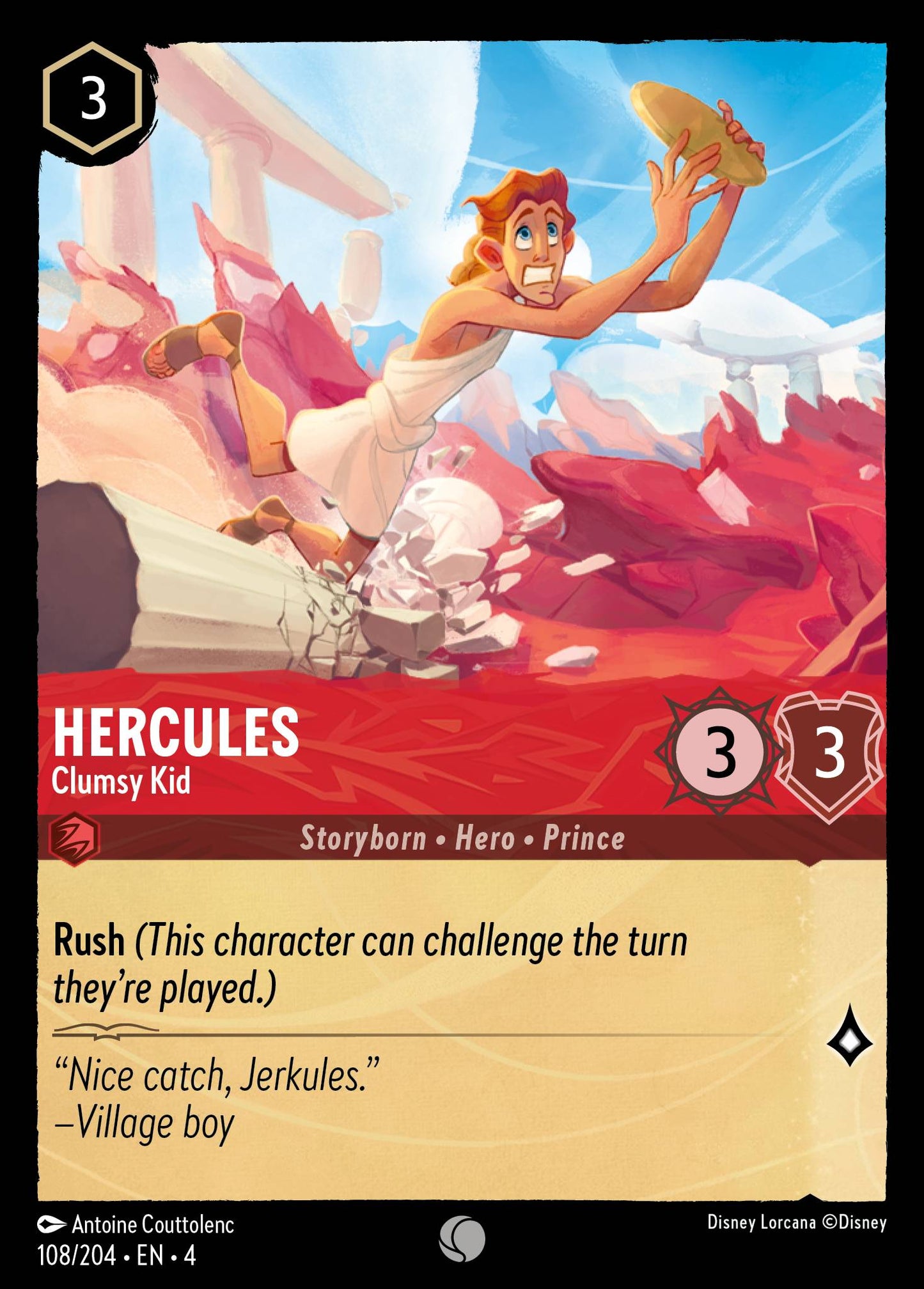 Hercules - Clumsy Kid - Common Lorcana Card