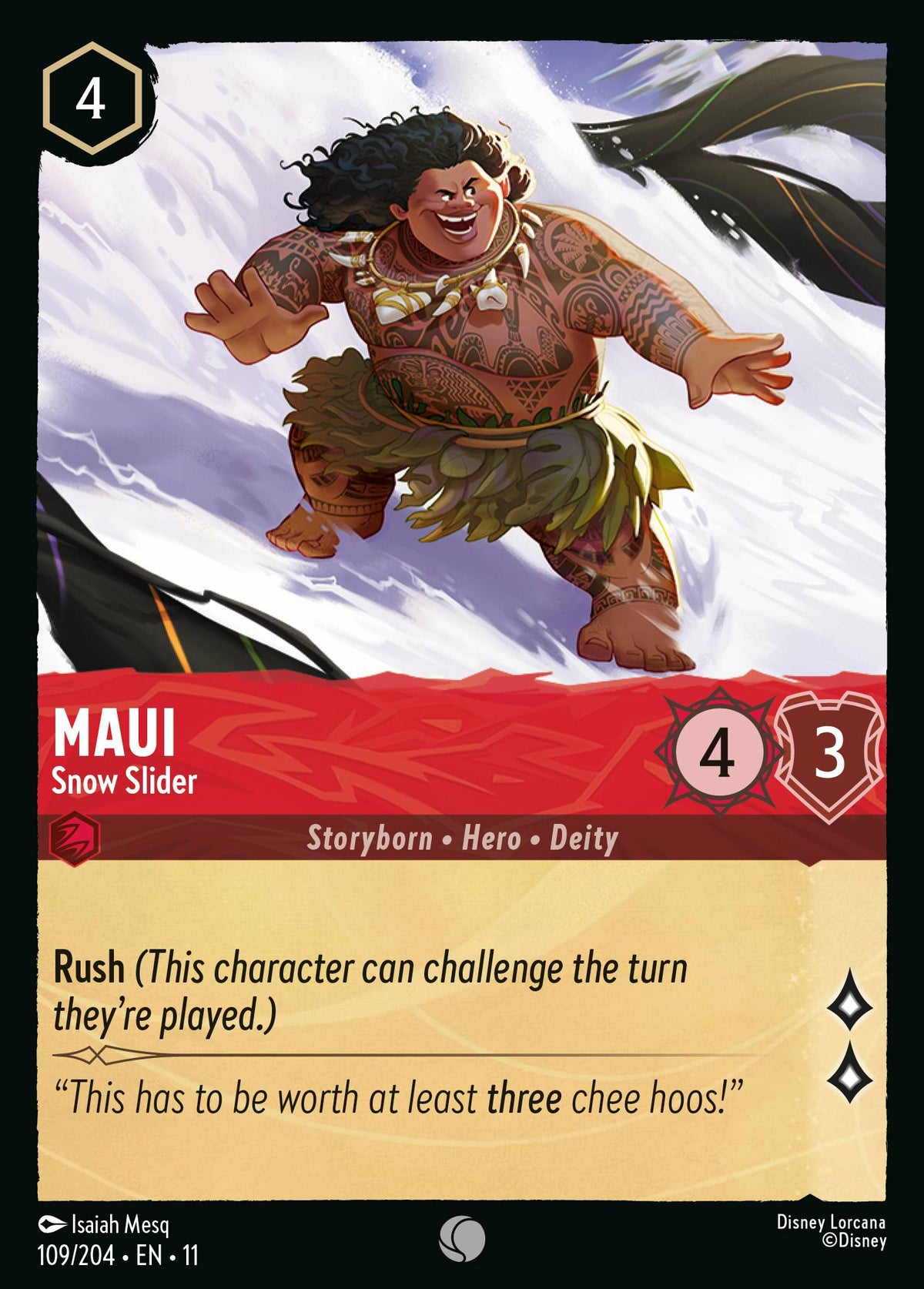 Maui - Snow Slider - Common Lorcana Card