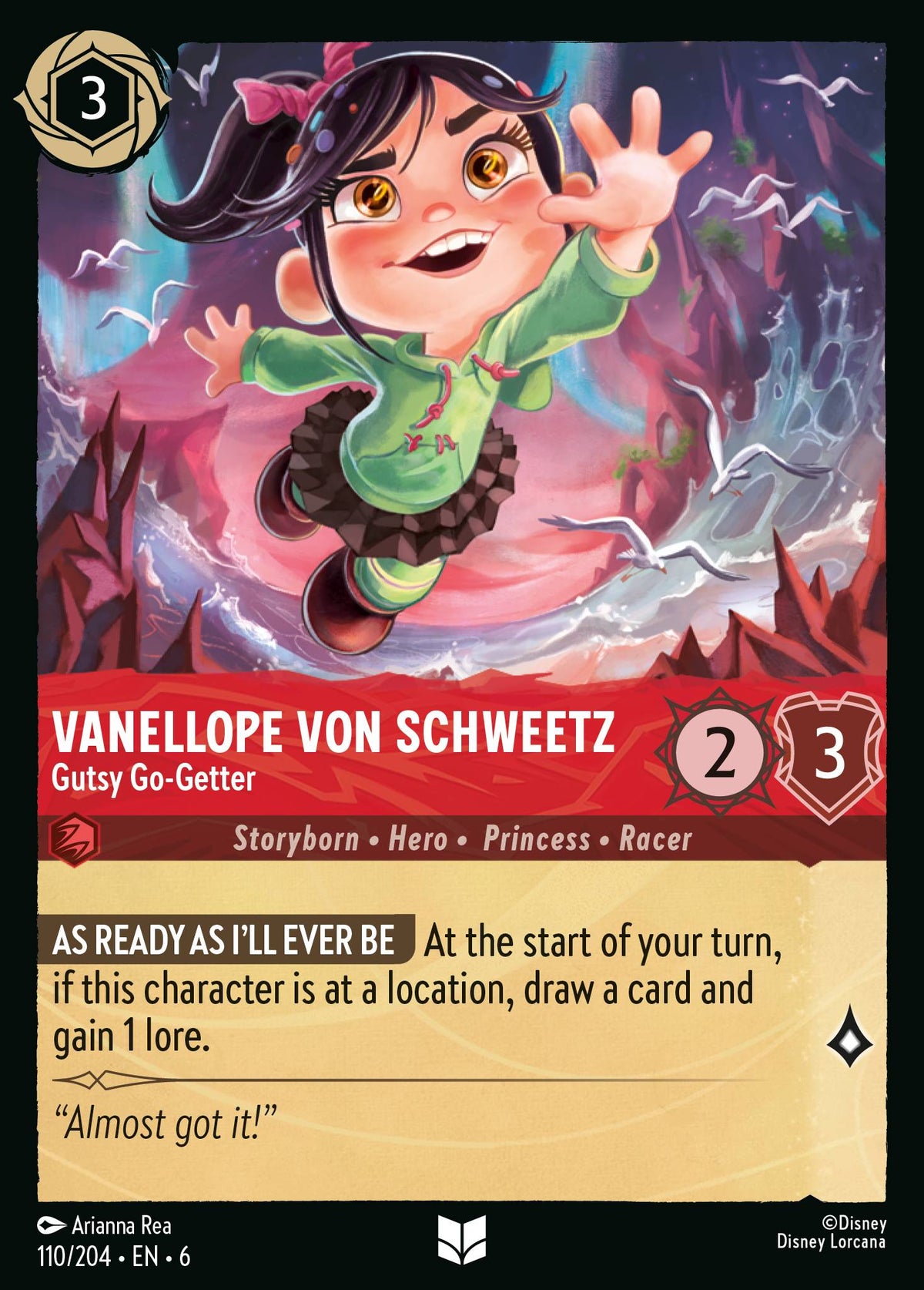 Vanellope von Schweetz - Gutsy Go-Getter - Uncommon Lorcana Card