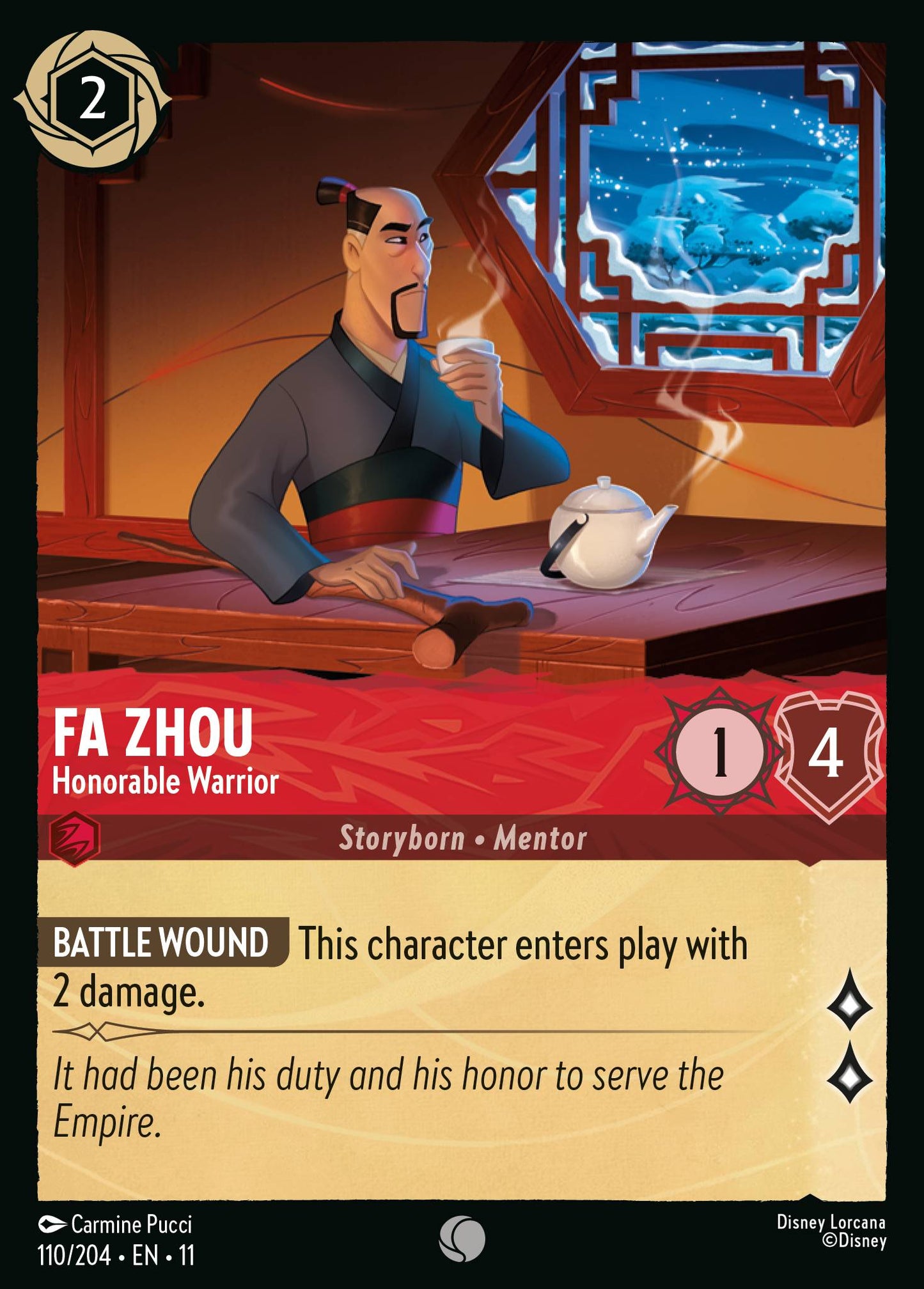 Fa Zhou - Honorable Warrior - Common Lorcana Card