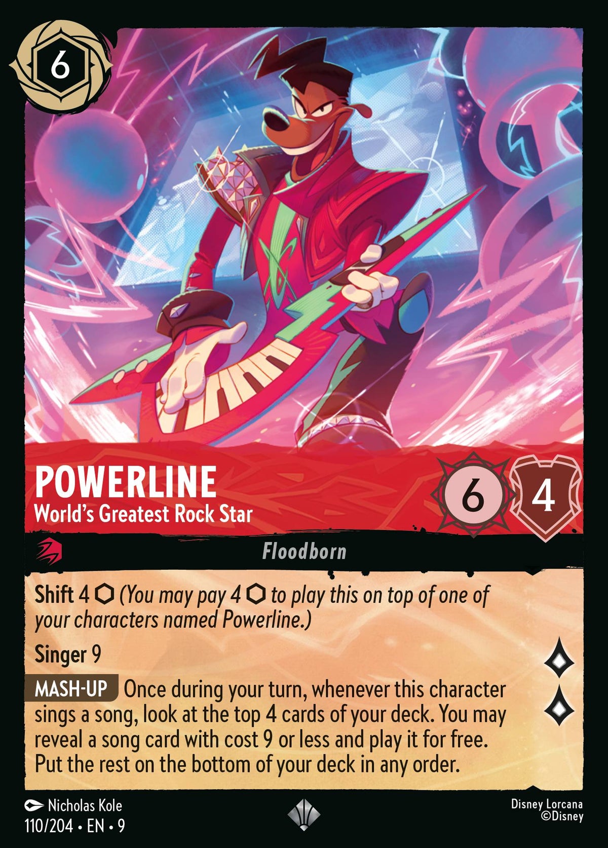 Powerline - World's Greatest Rock Star - Super Rare Lorcana Card