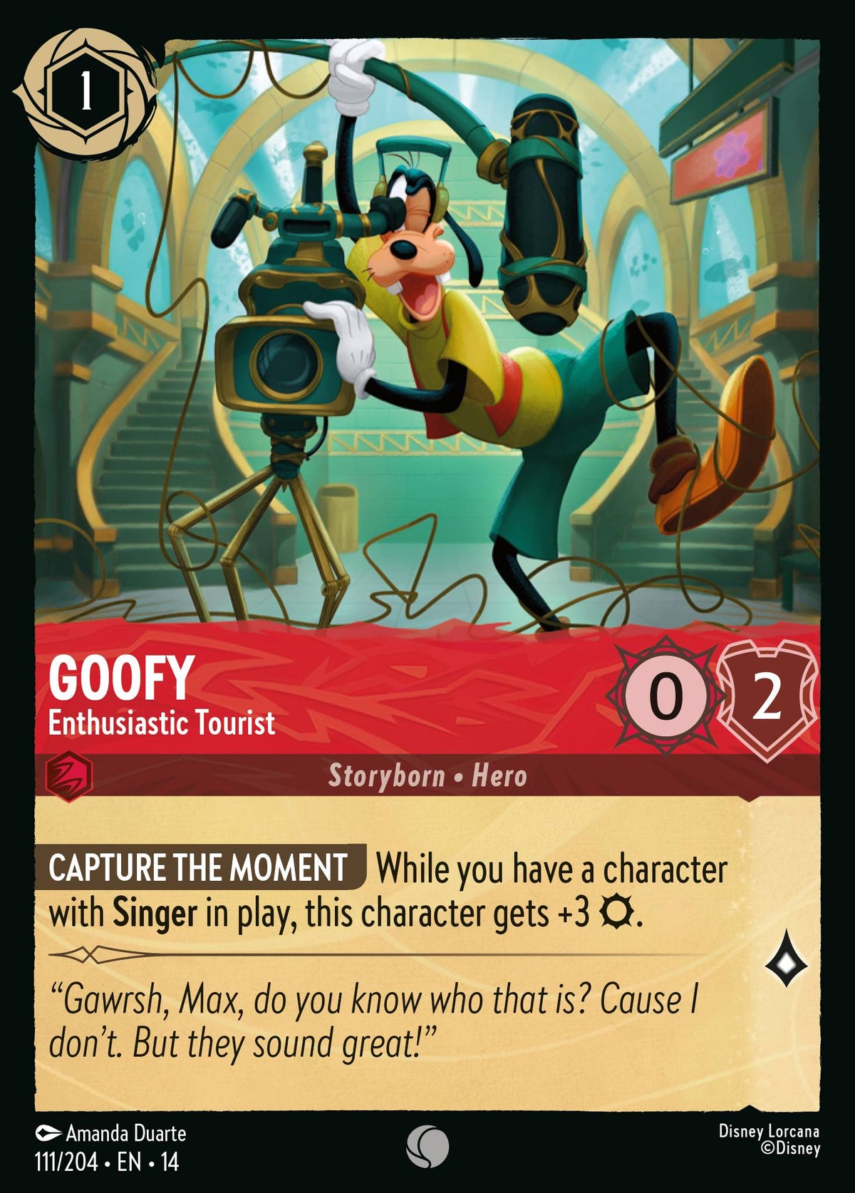 Goofy - Enthusiastic Tourist - Common Lorcana Card