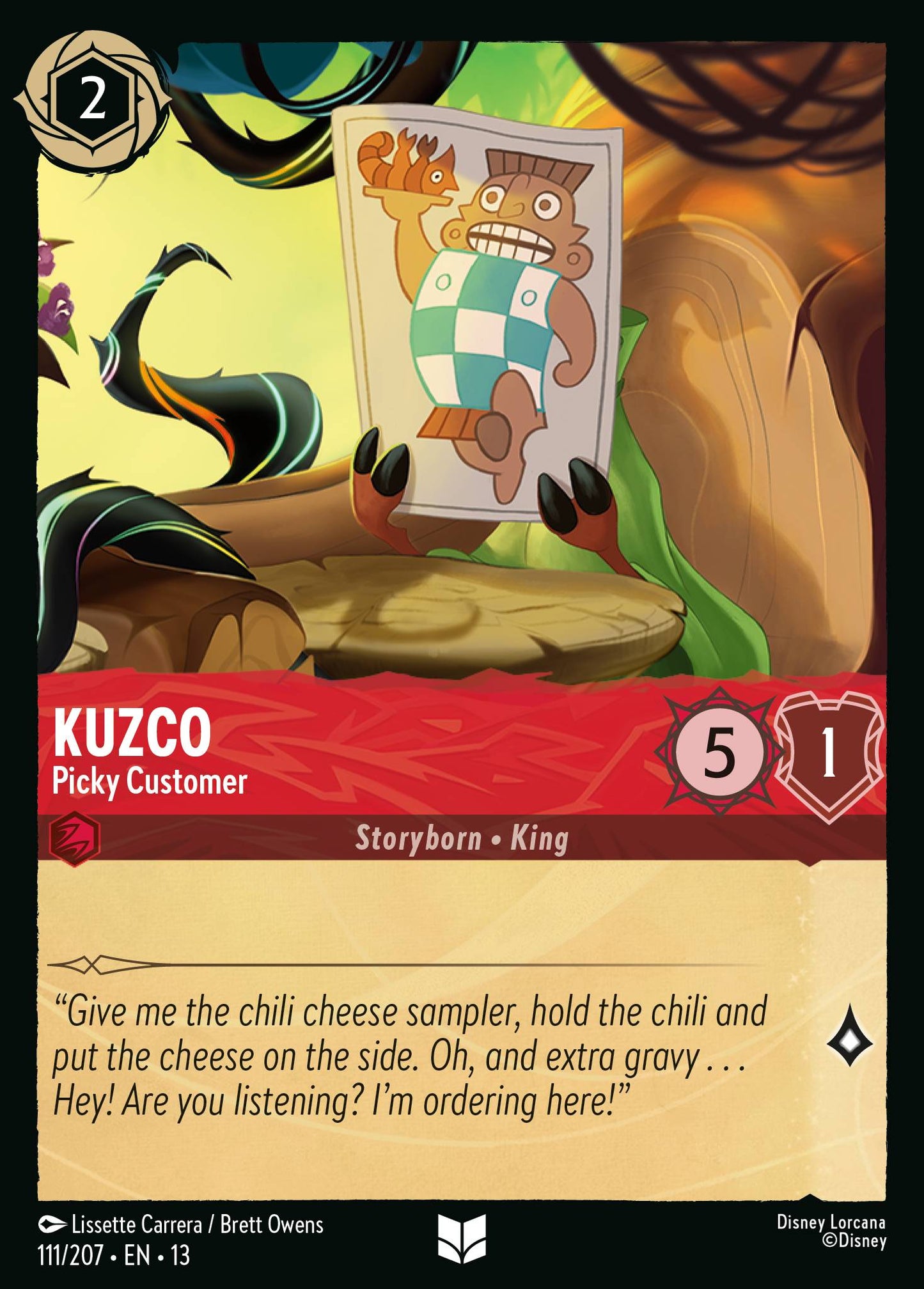 Kuzco - Picky Customer - Uncommon Lorcana Card