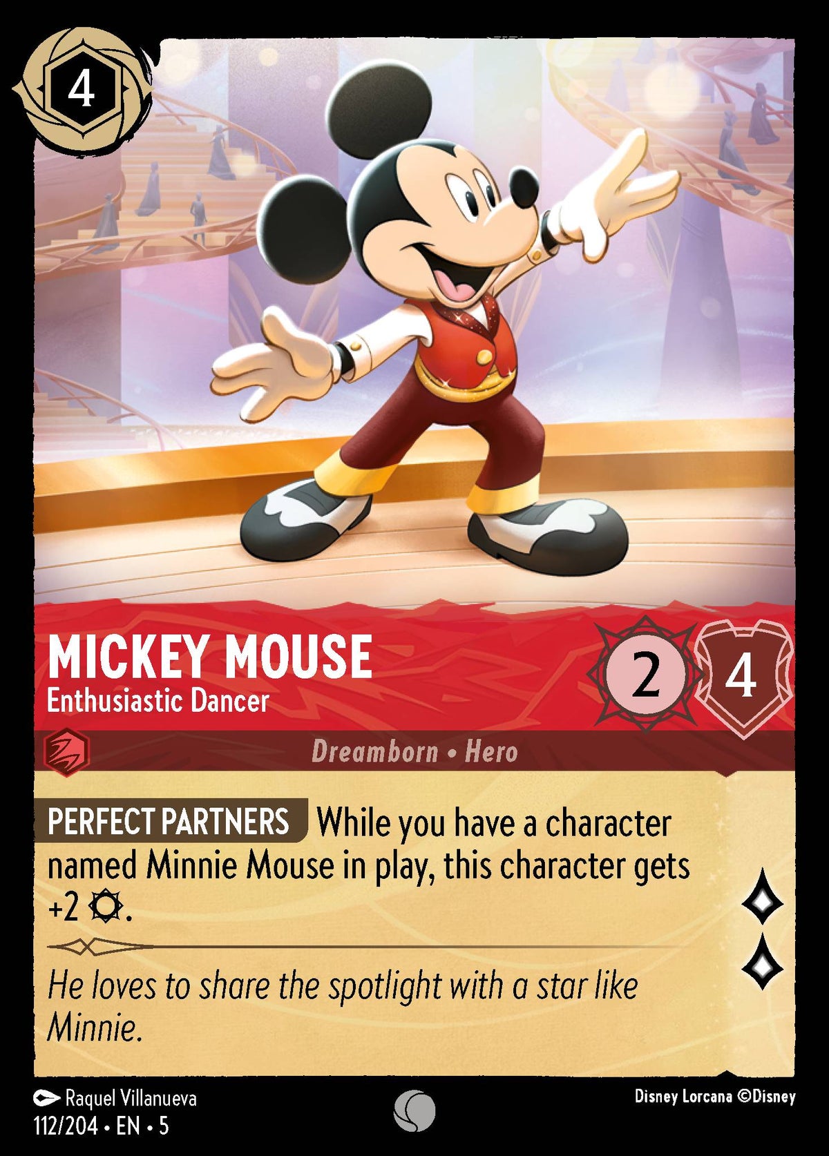 Mickey Mouse - Enthusiastic Dancer - Common Lorcana Card