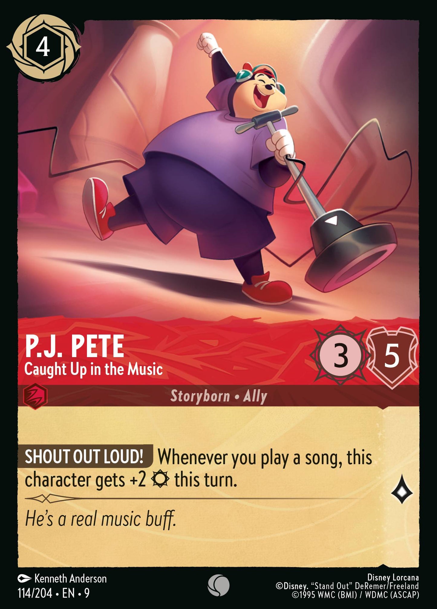 P.J. Pete - Caught Up in the Music - Common Lorcana Card