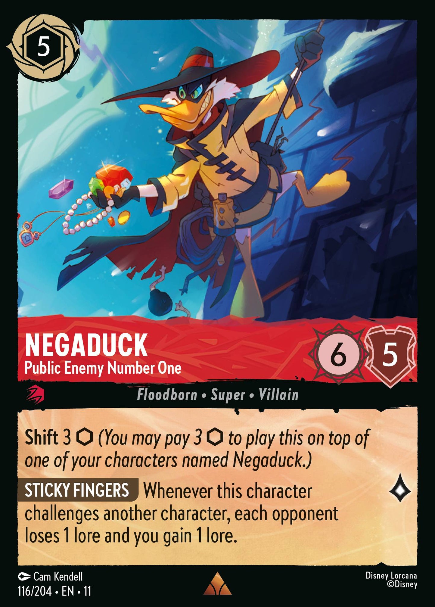 Negaduck - Public Enemy Number One - Rare Lorcana Card