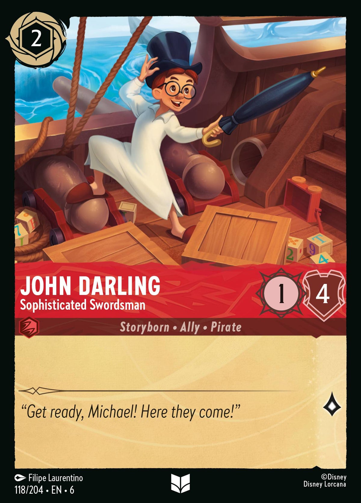 John Darling - Sophisticated Swordsman - Uncommon Lorcana Card