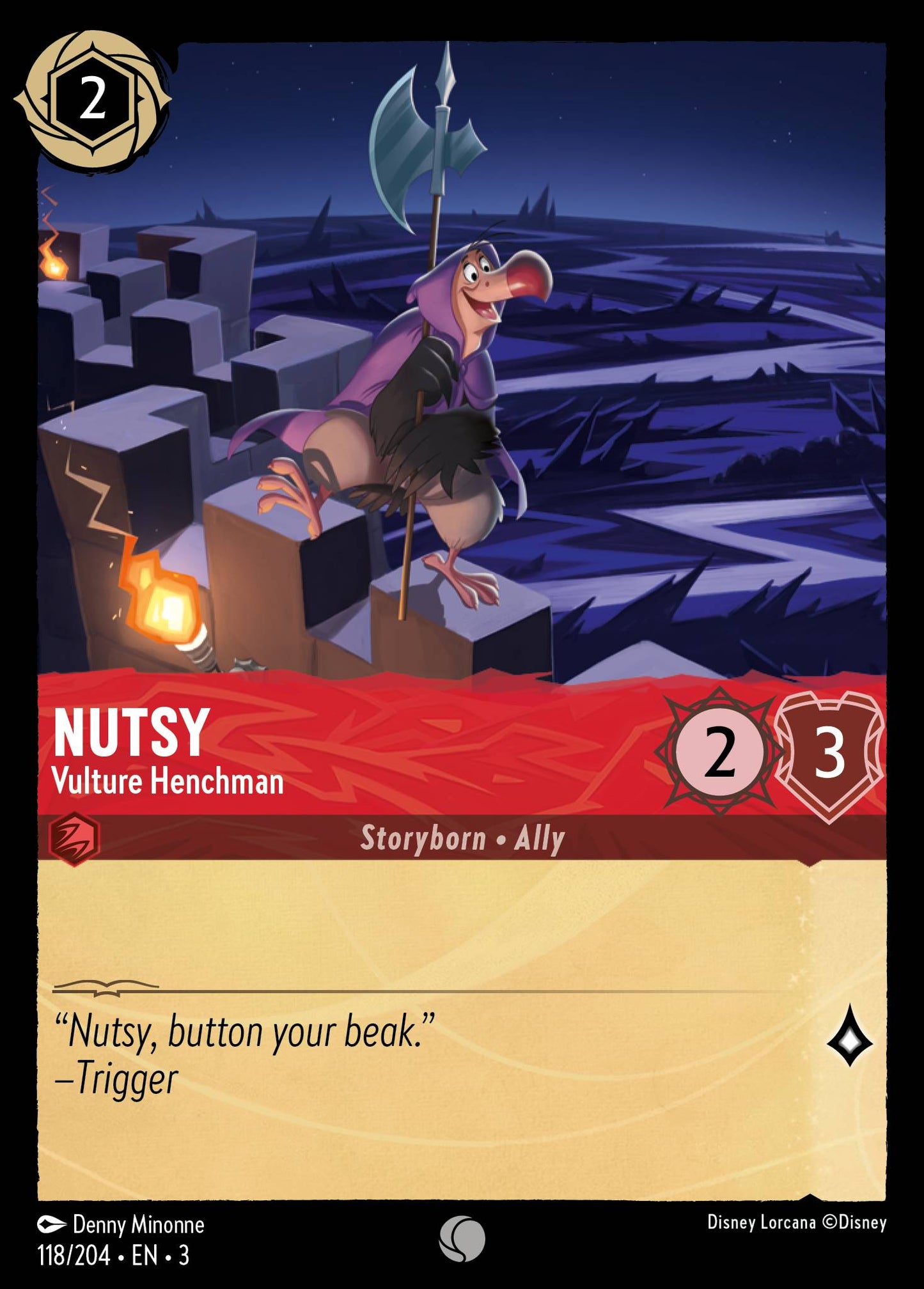 Nutsy - Vulture Henchman - Common Lorcana Card