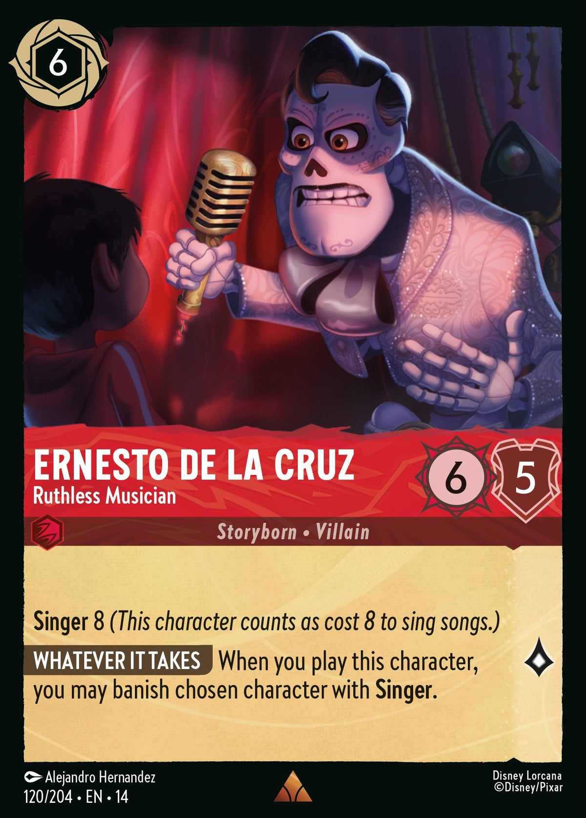 Ernesto de la Cruz - Ruthless Musician - Rare Lorcana Card