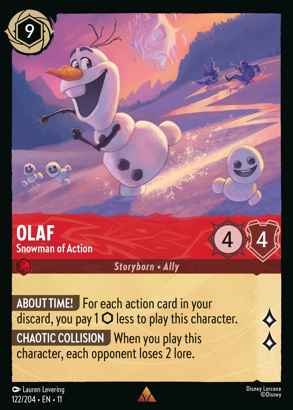 Olaf - Snowman of Action - Rare Lorcana Card