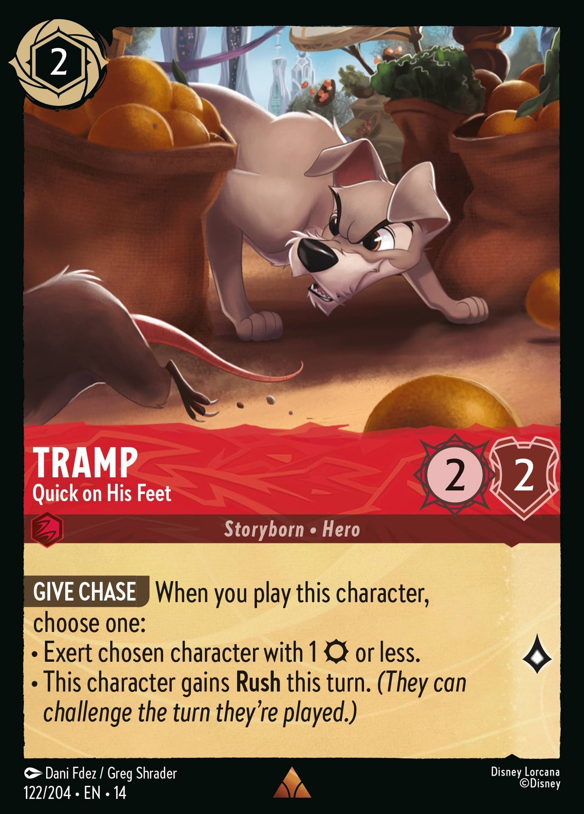 Tramp - Quick on His Feet - Rare Lorcana Card