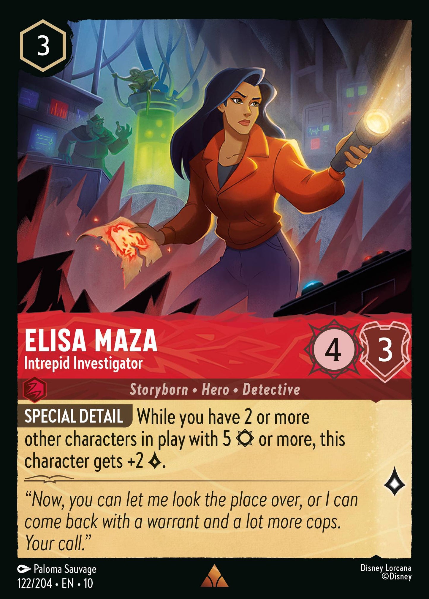Elisa Maza - Intrepid Investigator - Rare Lorcana Card