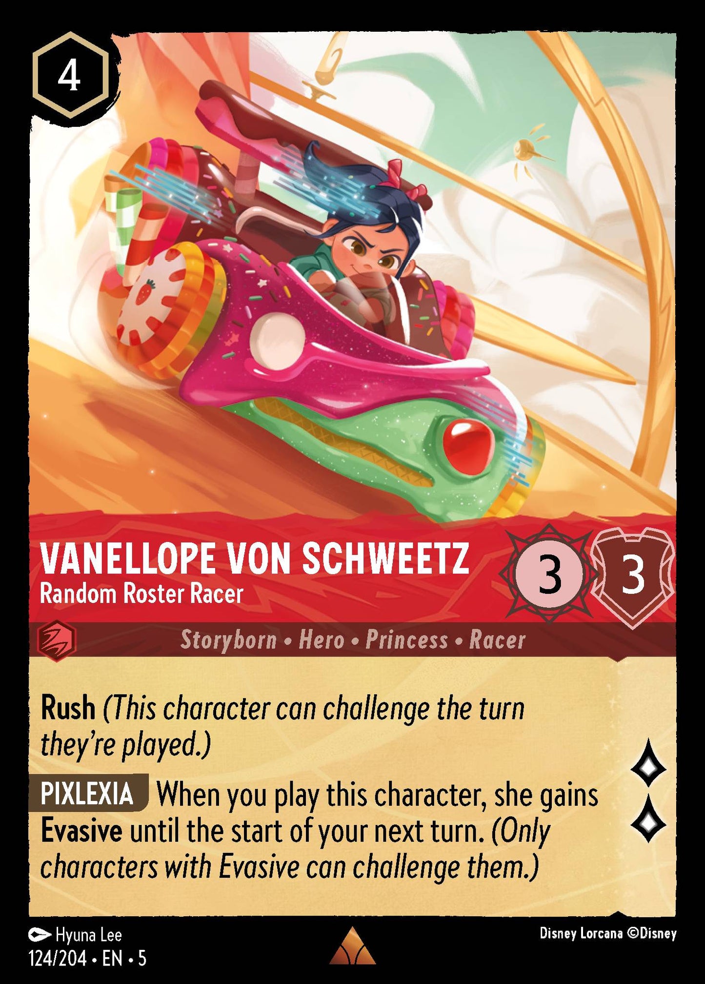 Vanellope von Schweetz - Random Roster Racer - Rare Lorcana Card