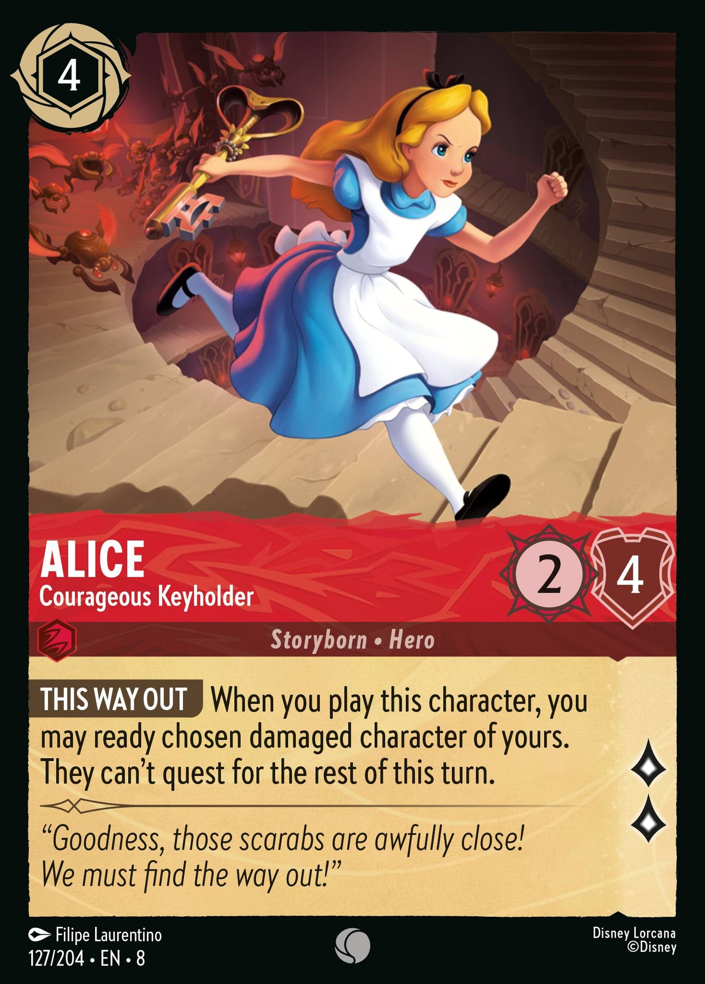 Alice - Courageous Keyholder - Common Lorcana Card
