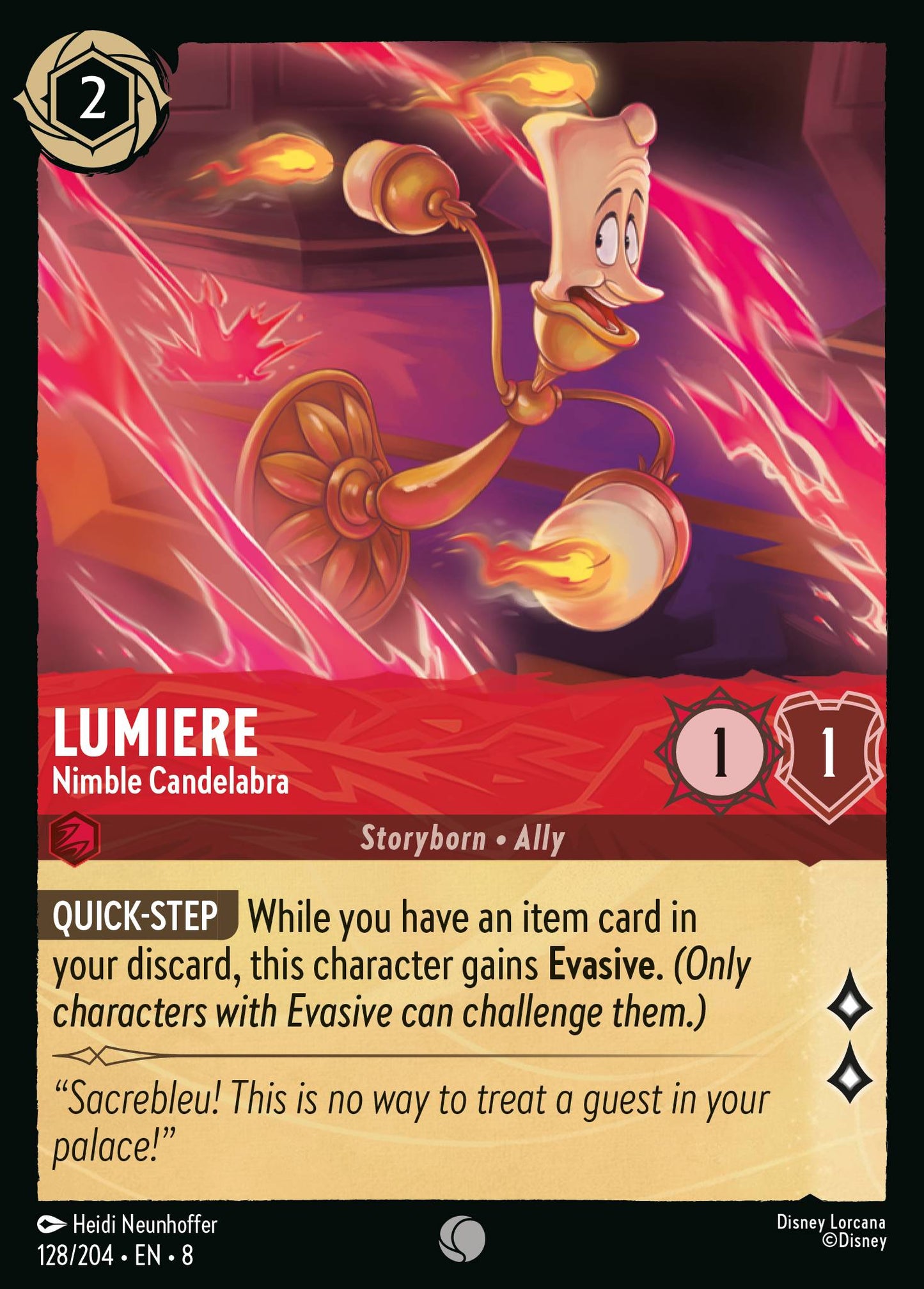 Lumiere - Nimble Candelabra - Common Lorcana Card