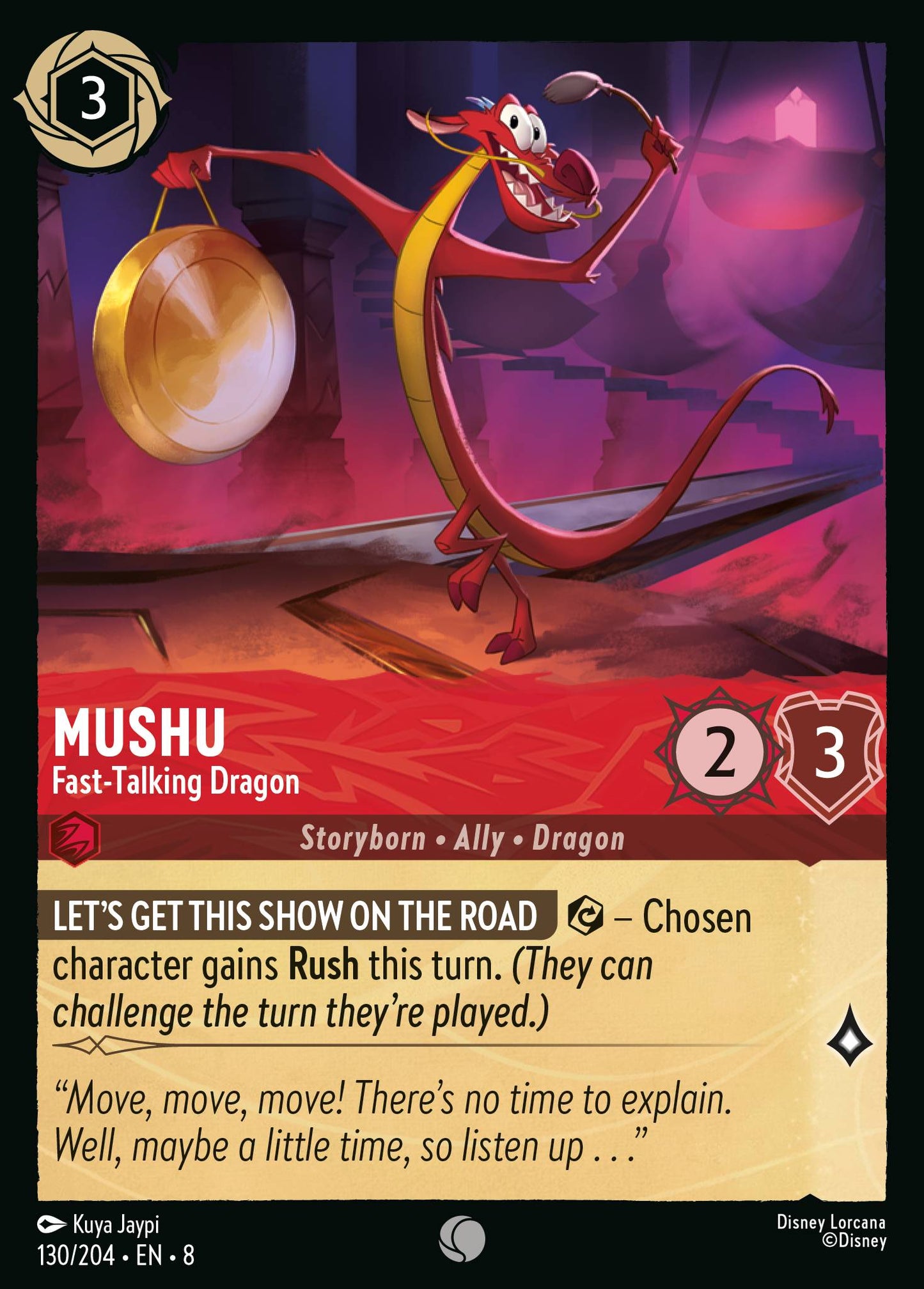 Mushu - Fast-Talking Dragon - Common Lorcana Card