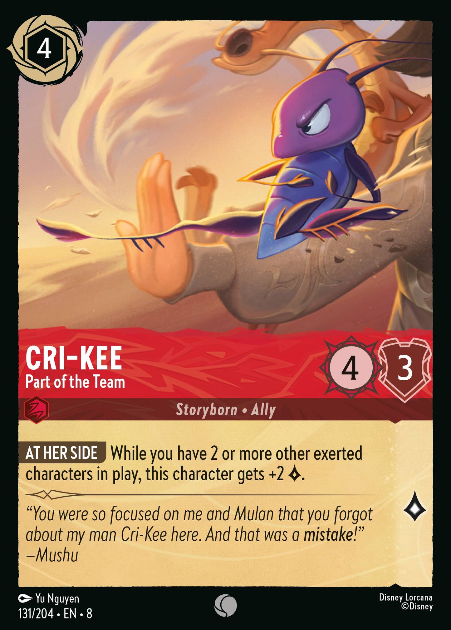 Cri-Kee - Part of the Team - Common Lorcana Card