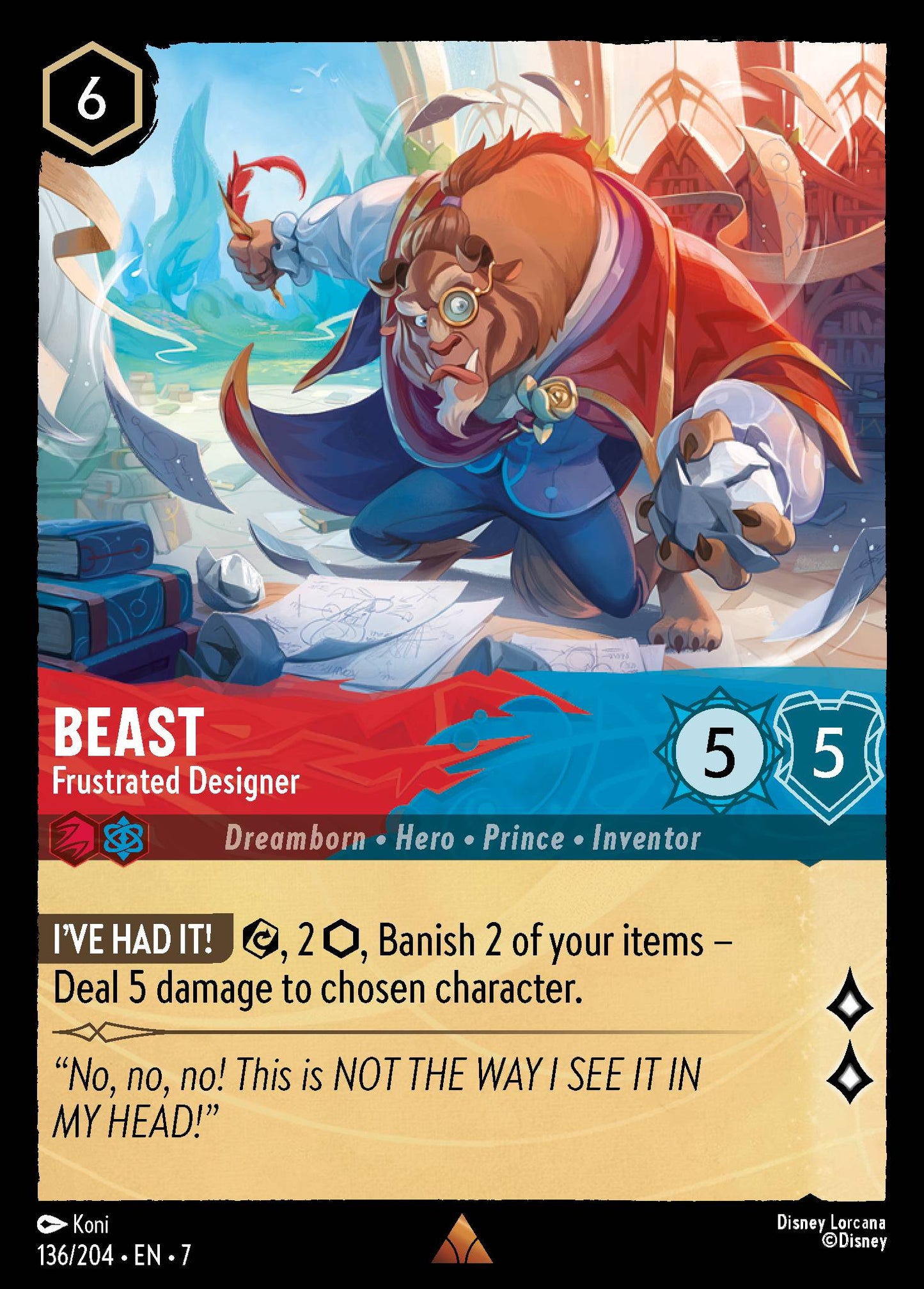 Beast - Frustrated Designer - Rare Lorcana Card