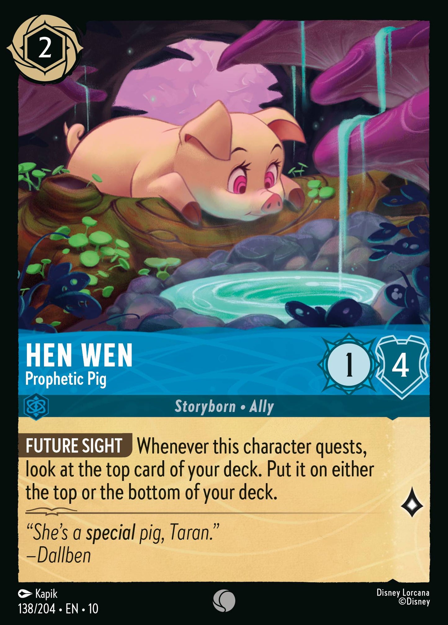 Hen Wen - Prophetic Pig - Common Lorcana Card