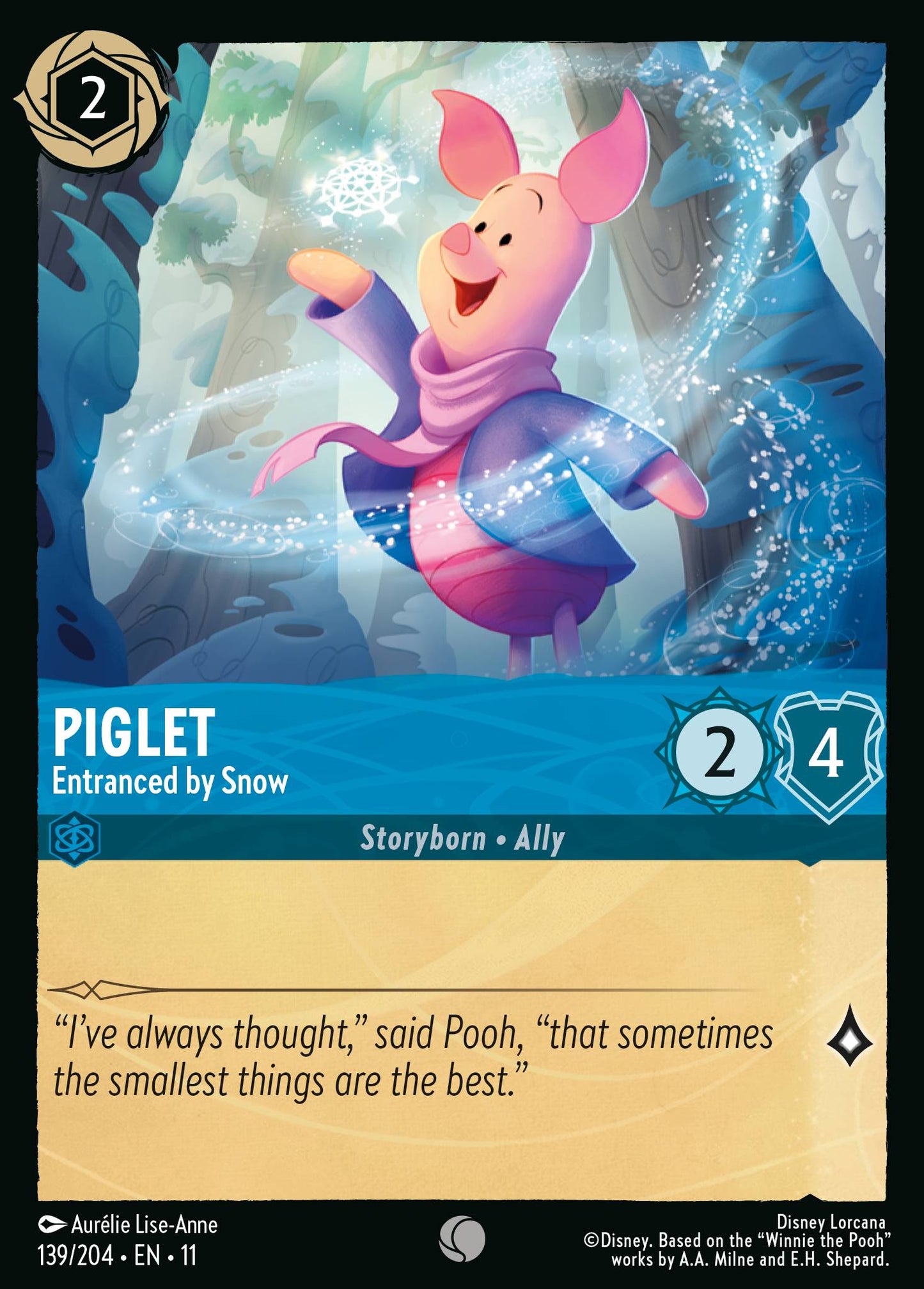 Piglet - Entranced by Snow - Common Lorcana Card