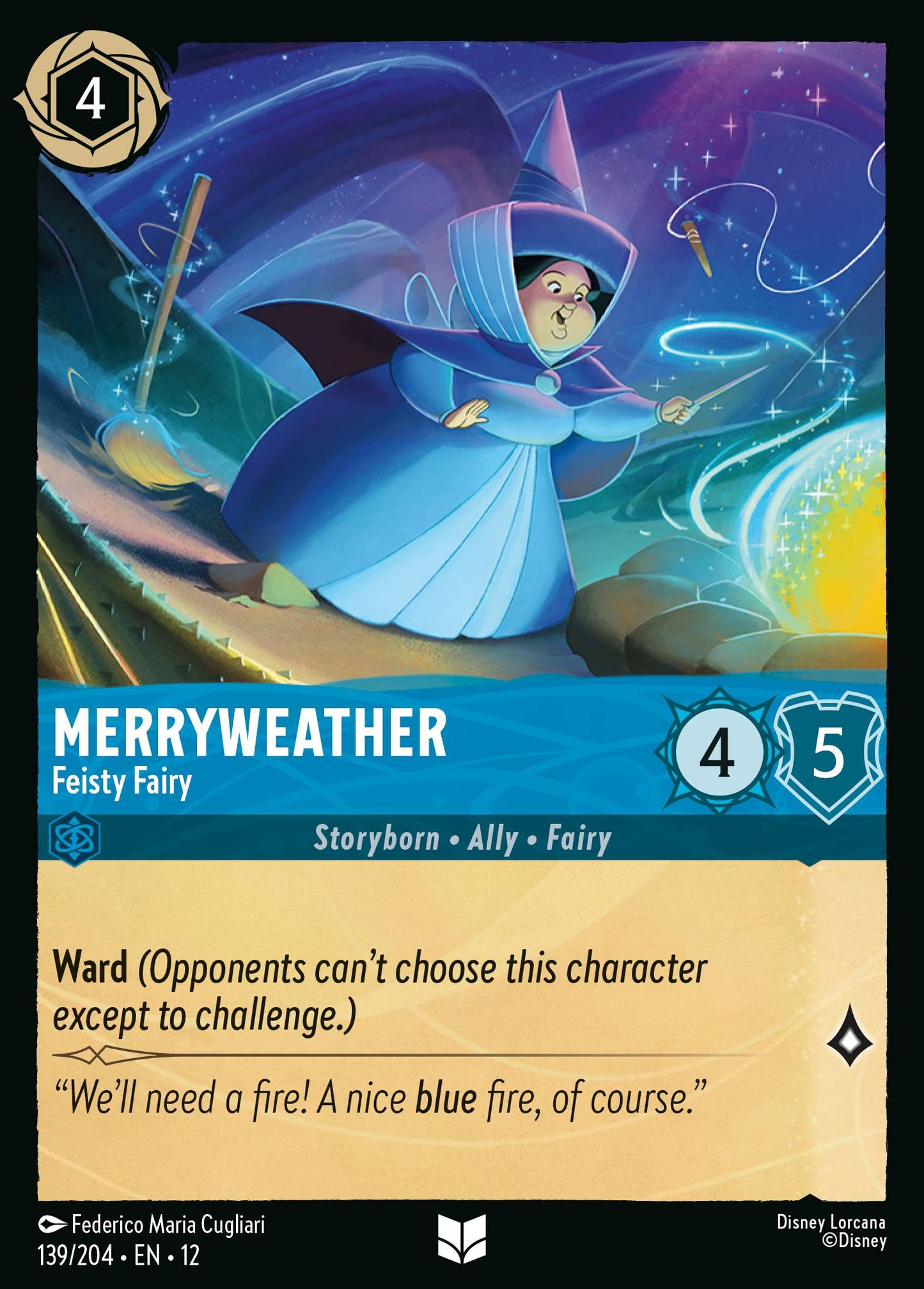 Merryweather - Feisty Fairy - Uncommon Lorcana Card