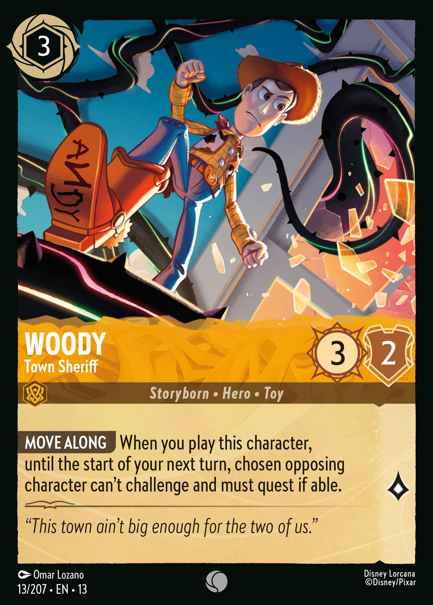 Woody - Town Sheriff - Common Lorcana Card