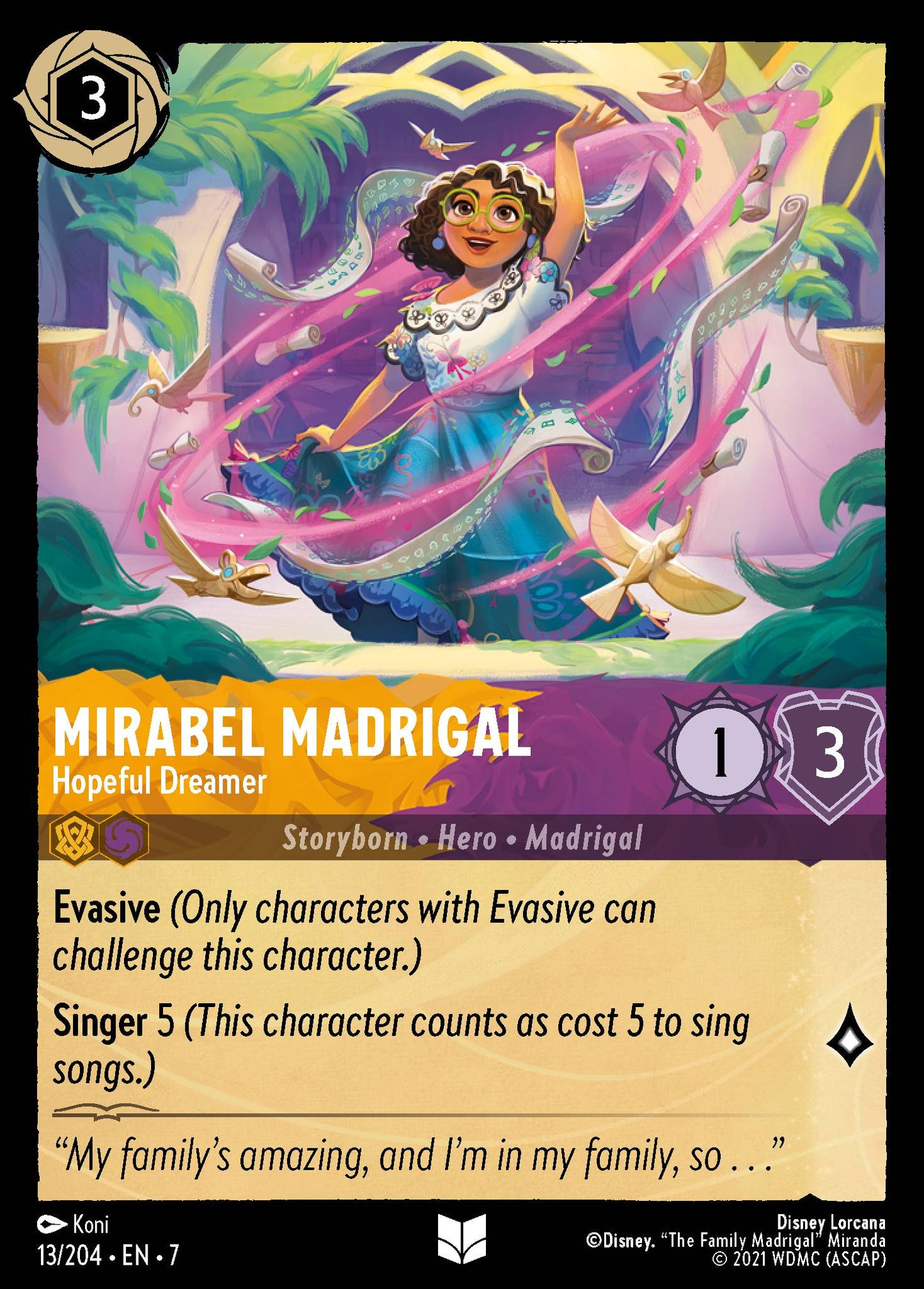 Mirabel Madrigal - Hopeful Dreamer - Uncommon Lorcana Card