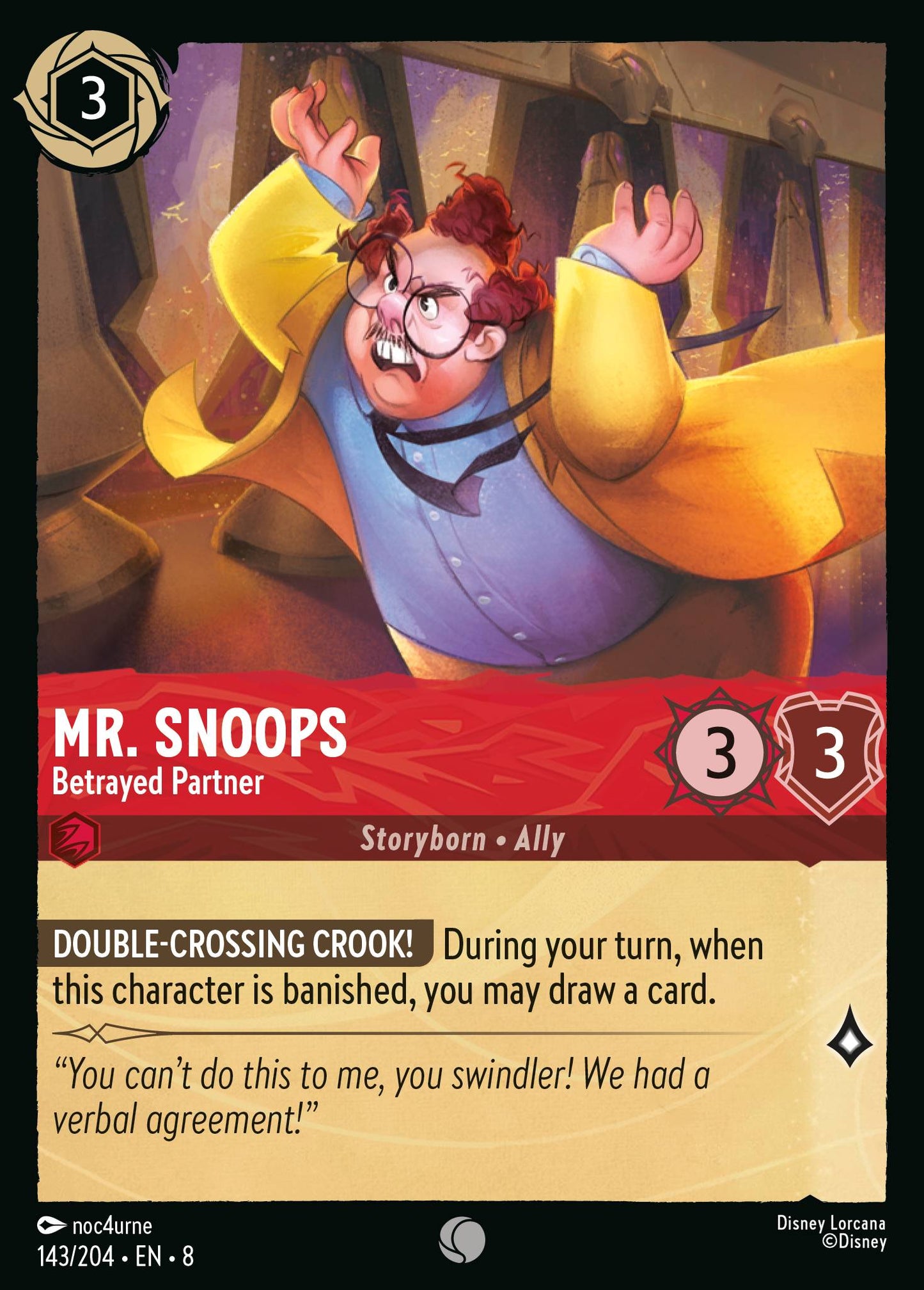 Mr. Snoops - Betrayed Partner - Common Lorcana Card