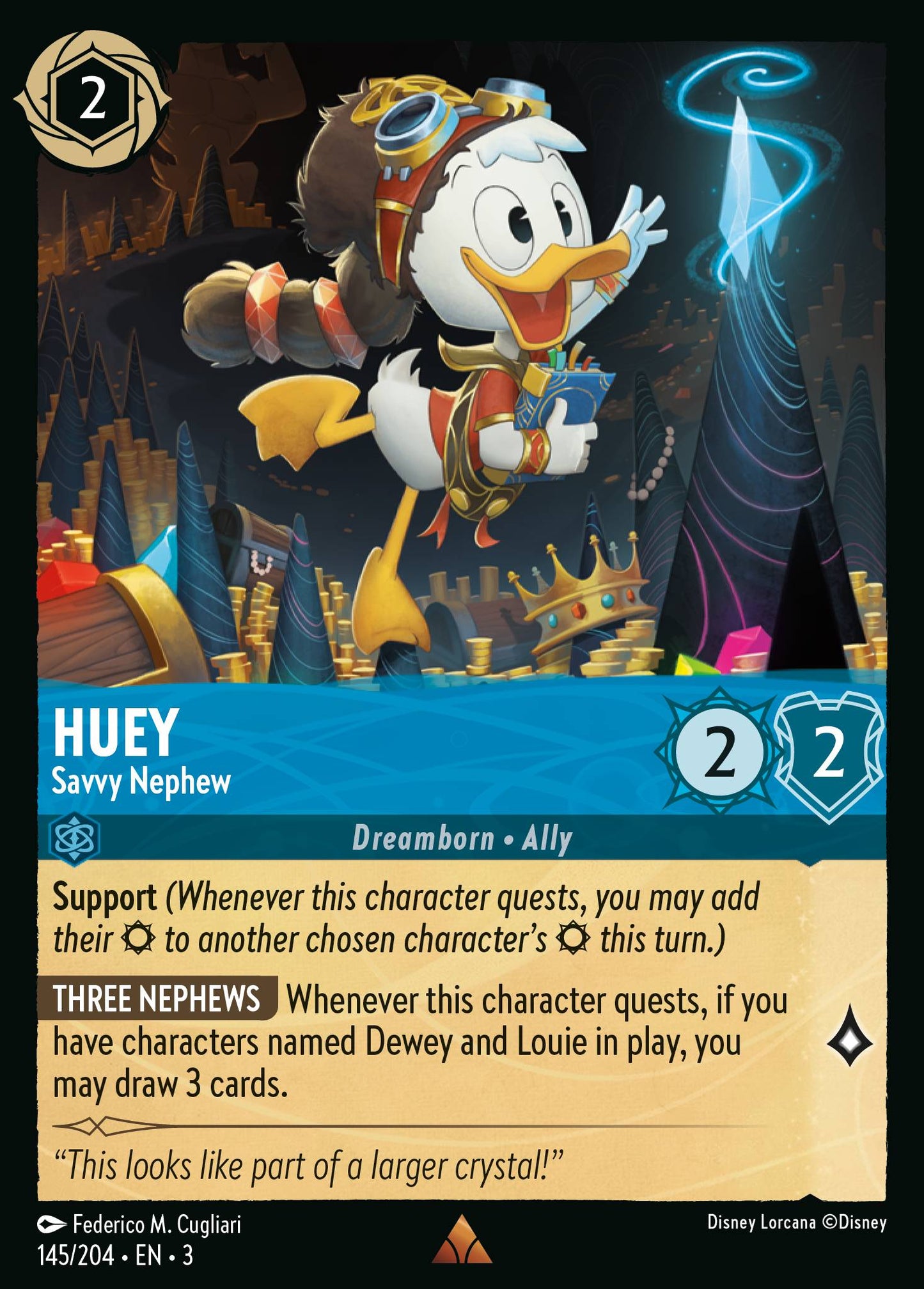 Huey - Savvy Nephew - Disney Lorcana Card