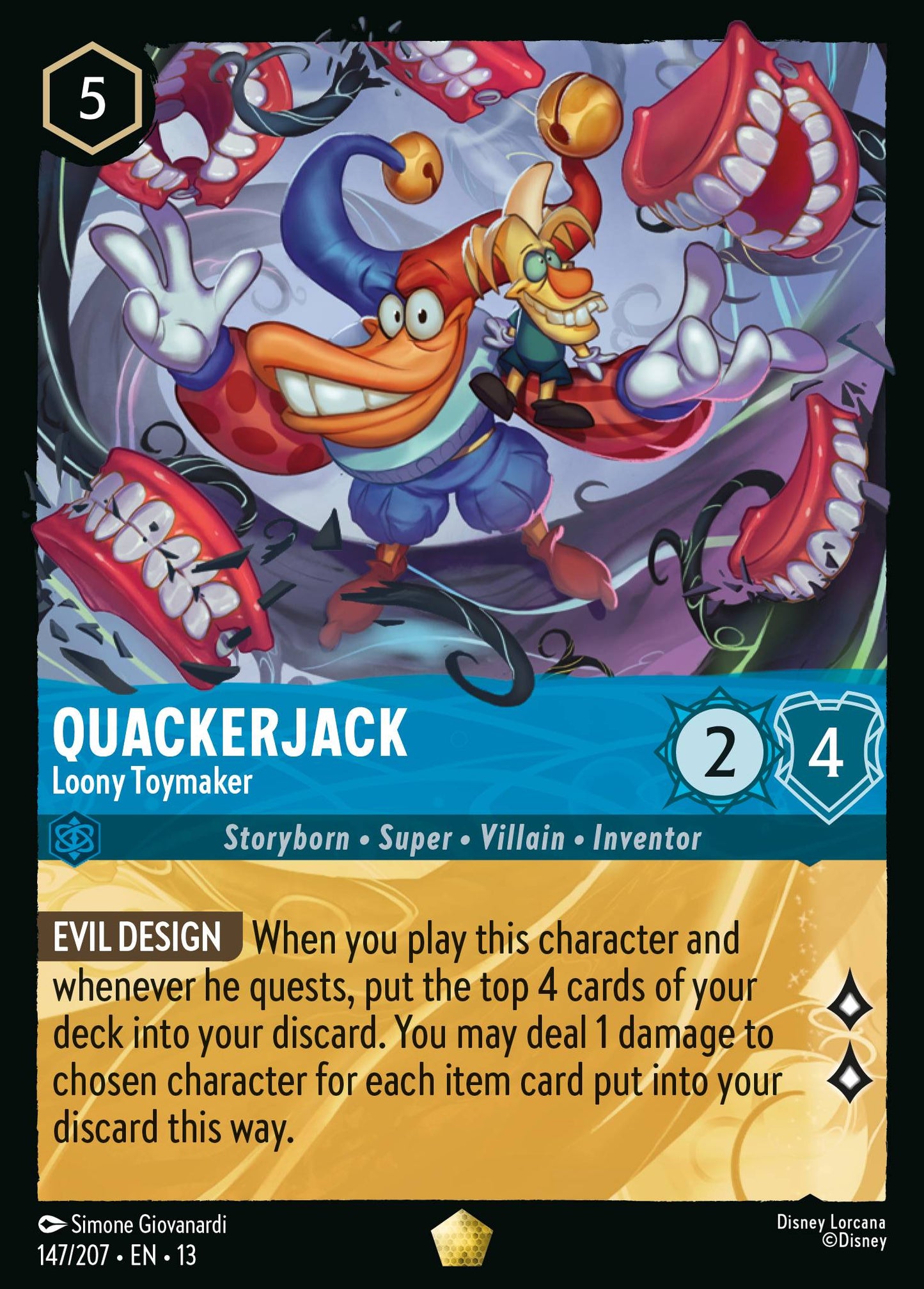 Quackerjack - Loony Toymaker - Legendary Lorcana Card