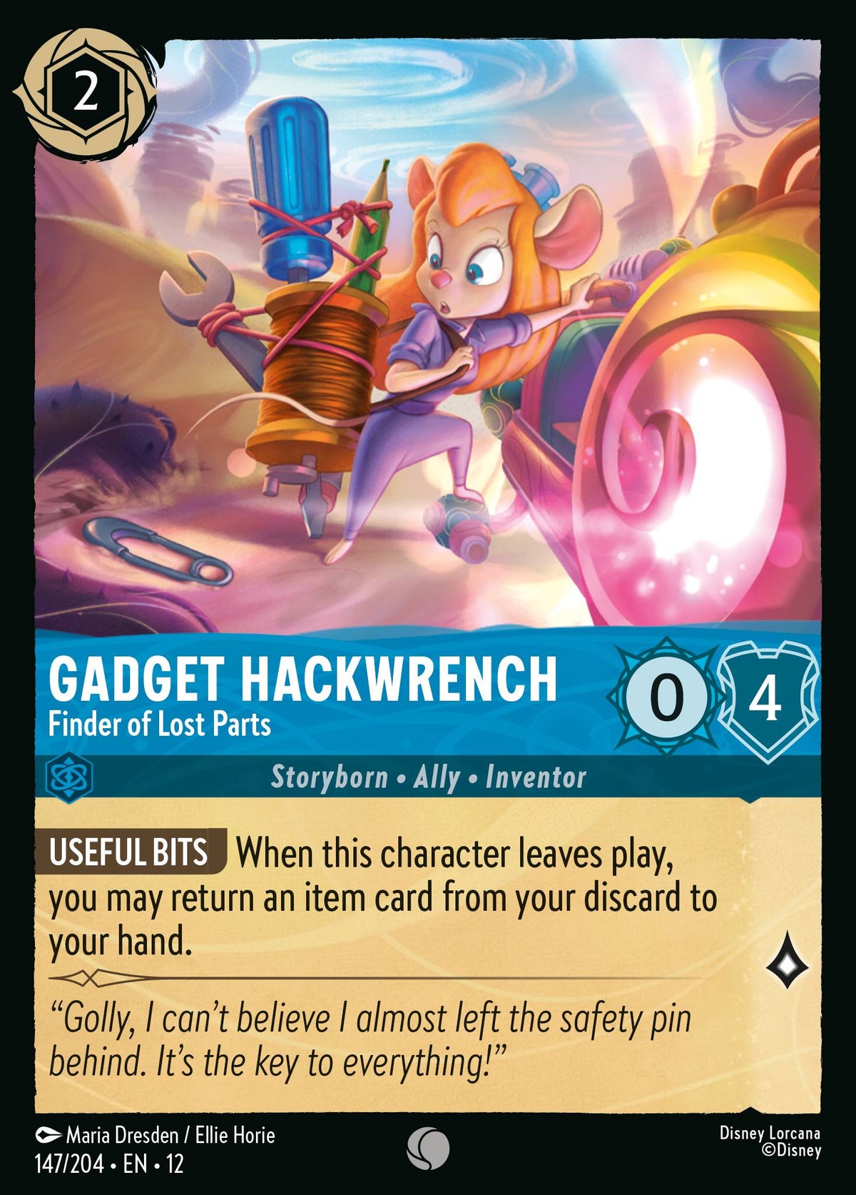 Gadget Hackwrench - Finder of Lost Parts - Common Lorcana Card