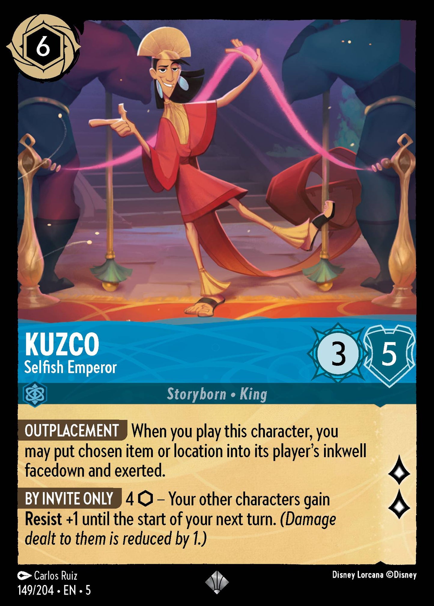 Kuzco - Selfish Emperor - Super Rare Lorcana Card