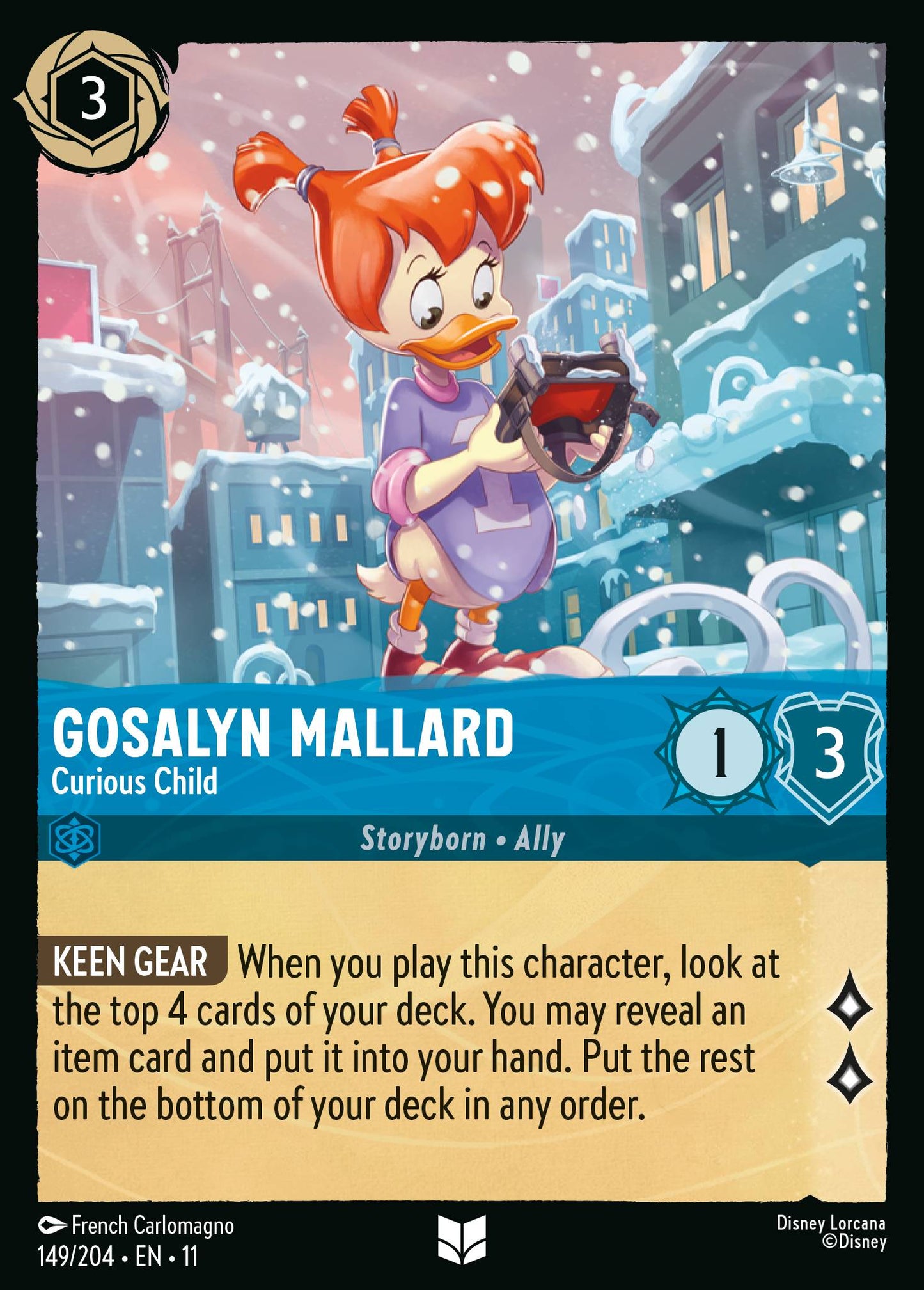 Gosalyn Mallard - Curious Child - Uncommon Lorcana Card