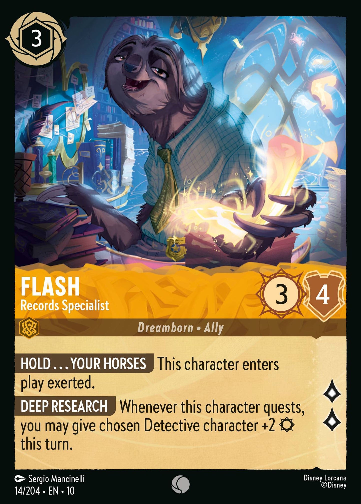 Flash - Records Specialist - Common Lorcana Card