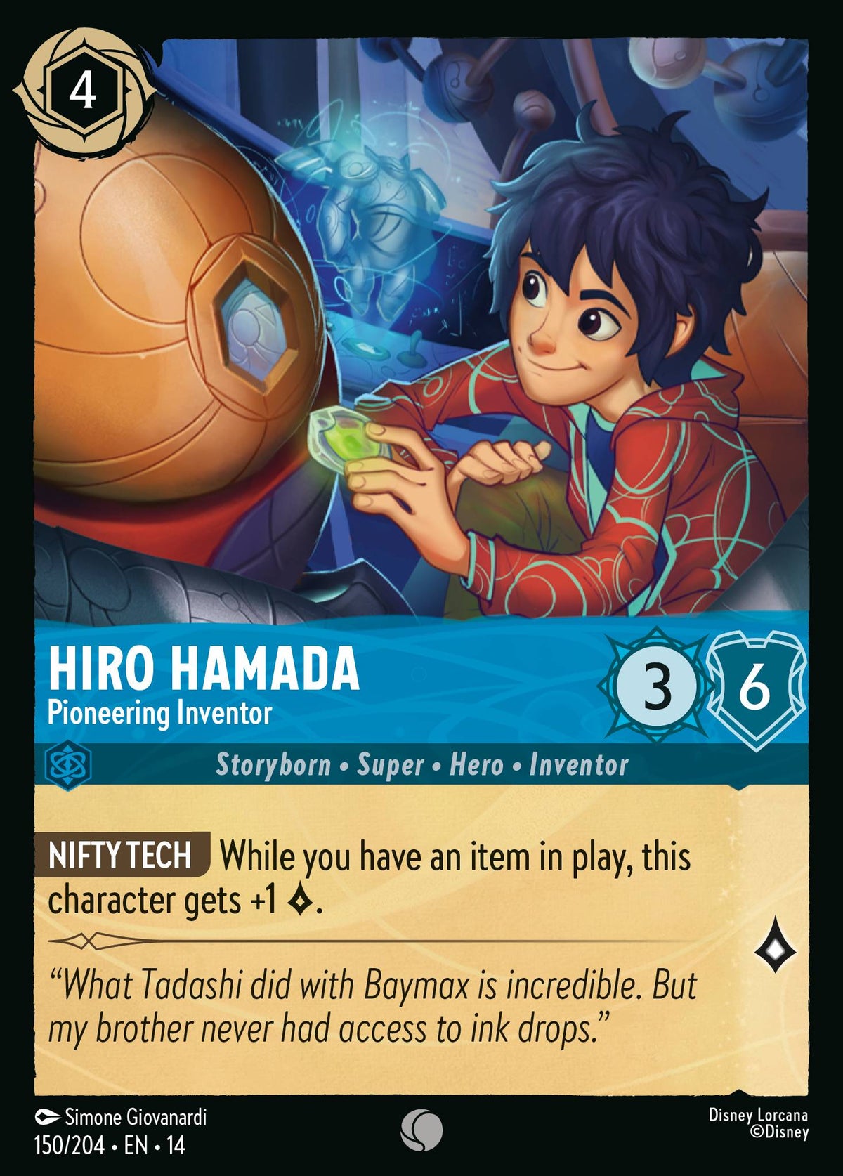 Hiro Hamada - Pioneering Inventor - Common Lorcana Card