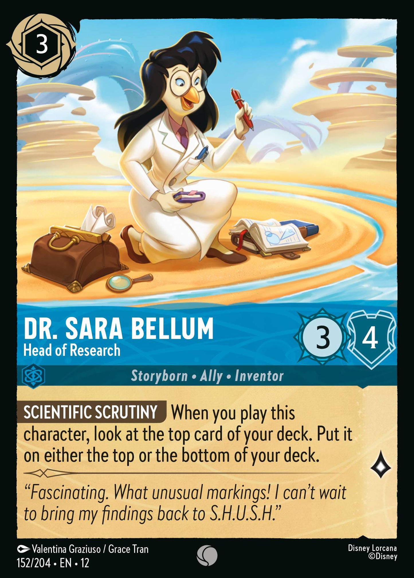 Dr. Sara Bellum - Head of Research - Common Lorcana Card