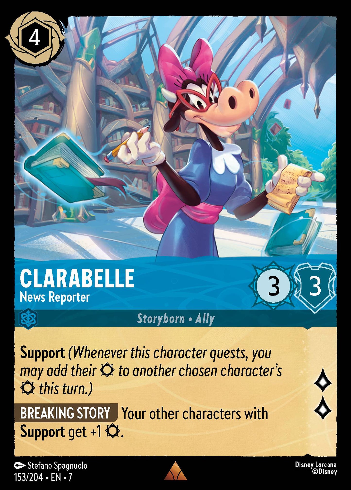 Clarabelle - News Reporter - Rare Lorcana Card