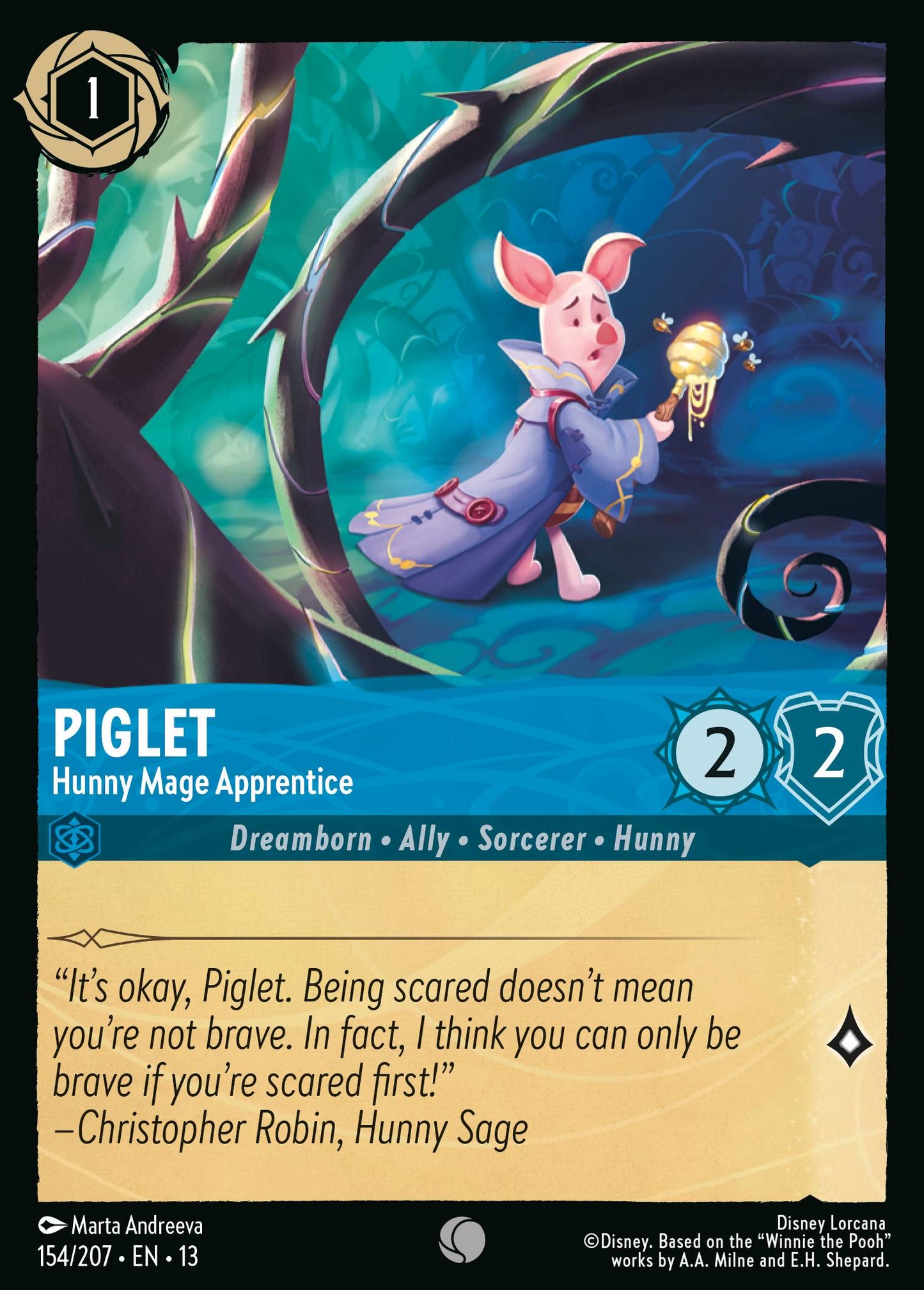 Piglet - Hunny Mage Apprentice - Common Lorcana Card