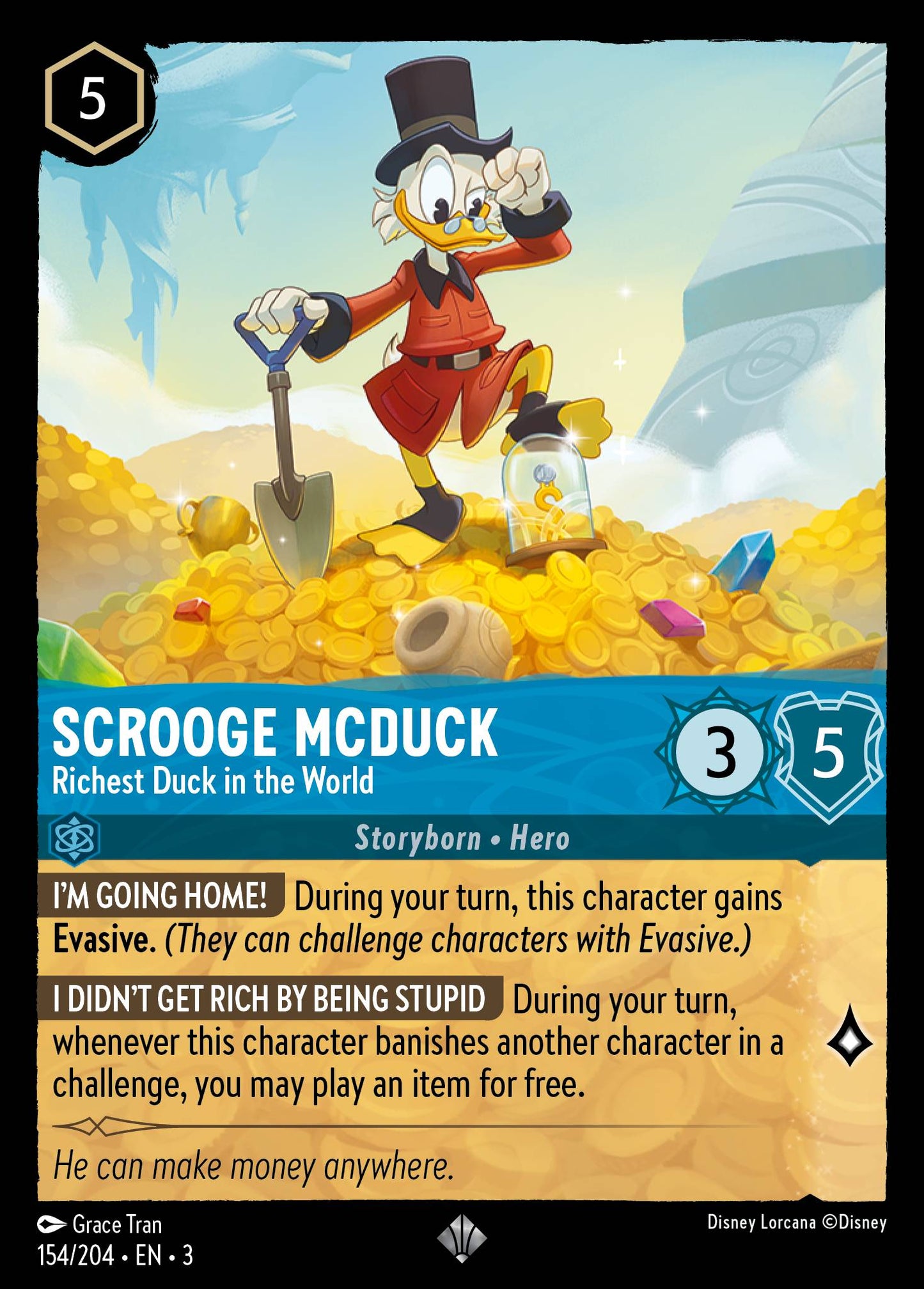 Scrooge McDuck - Richest Duck in the World - Super Rare Lorcana Card