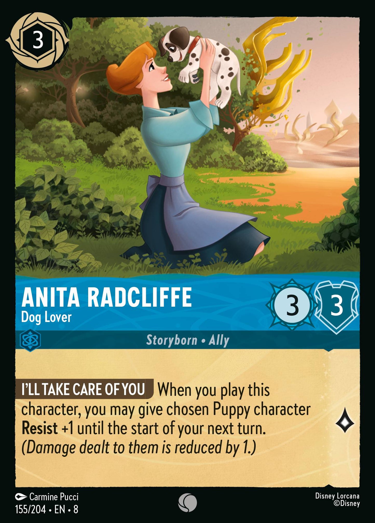 Anita Radcliffe - Dog Lover - Common Lorcana Card