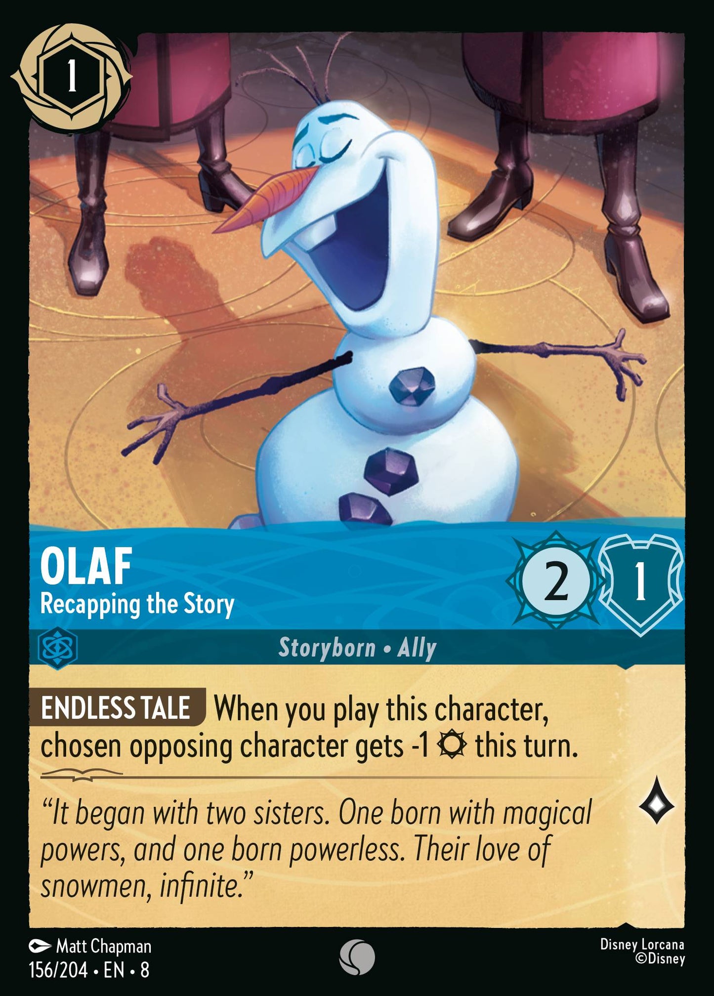 Olaf - Recapping the Story - Common Lorcana Card
