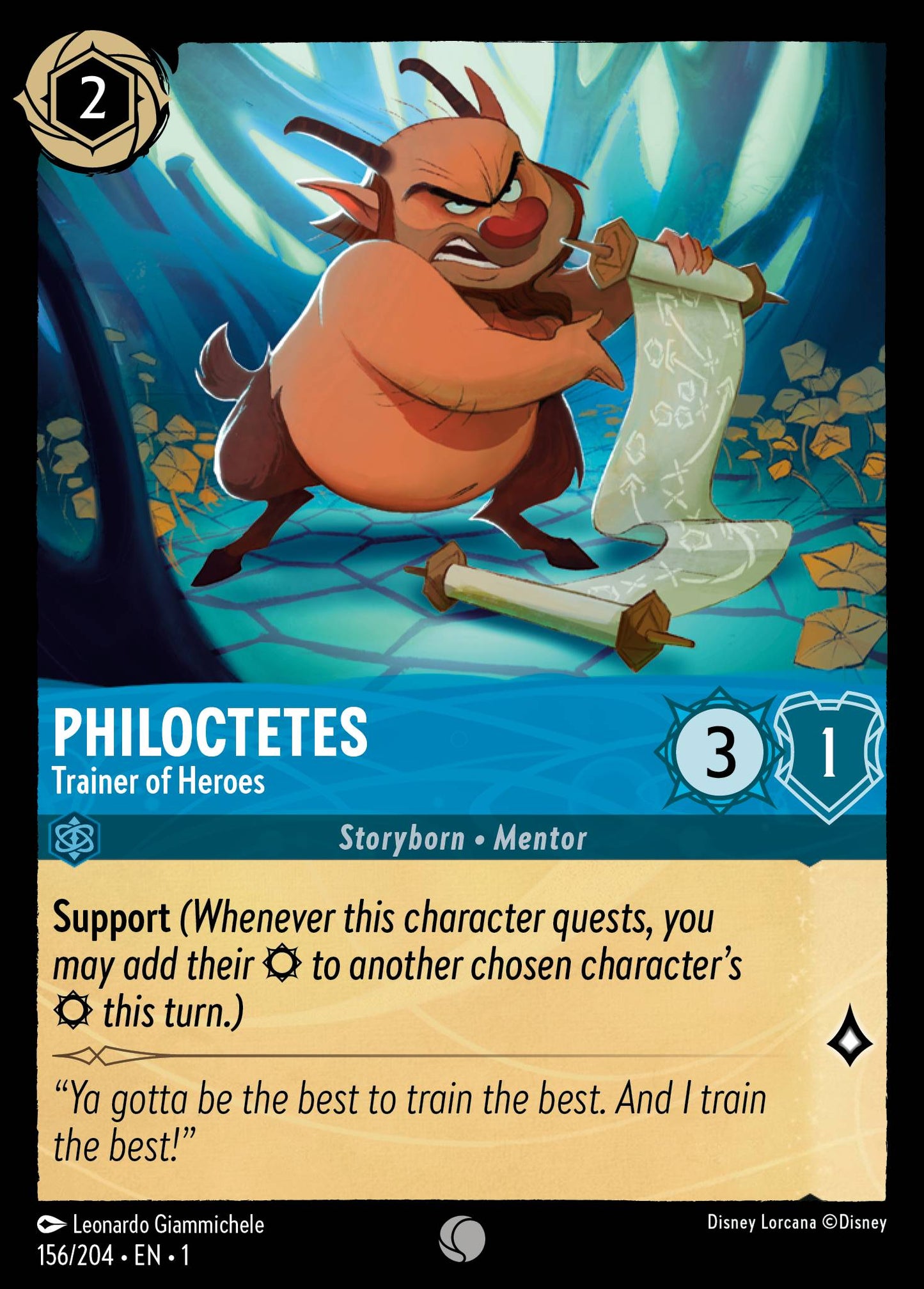 Philoctetes - Trainer of Heroes - Common Lorcana Card