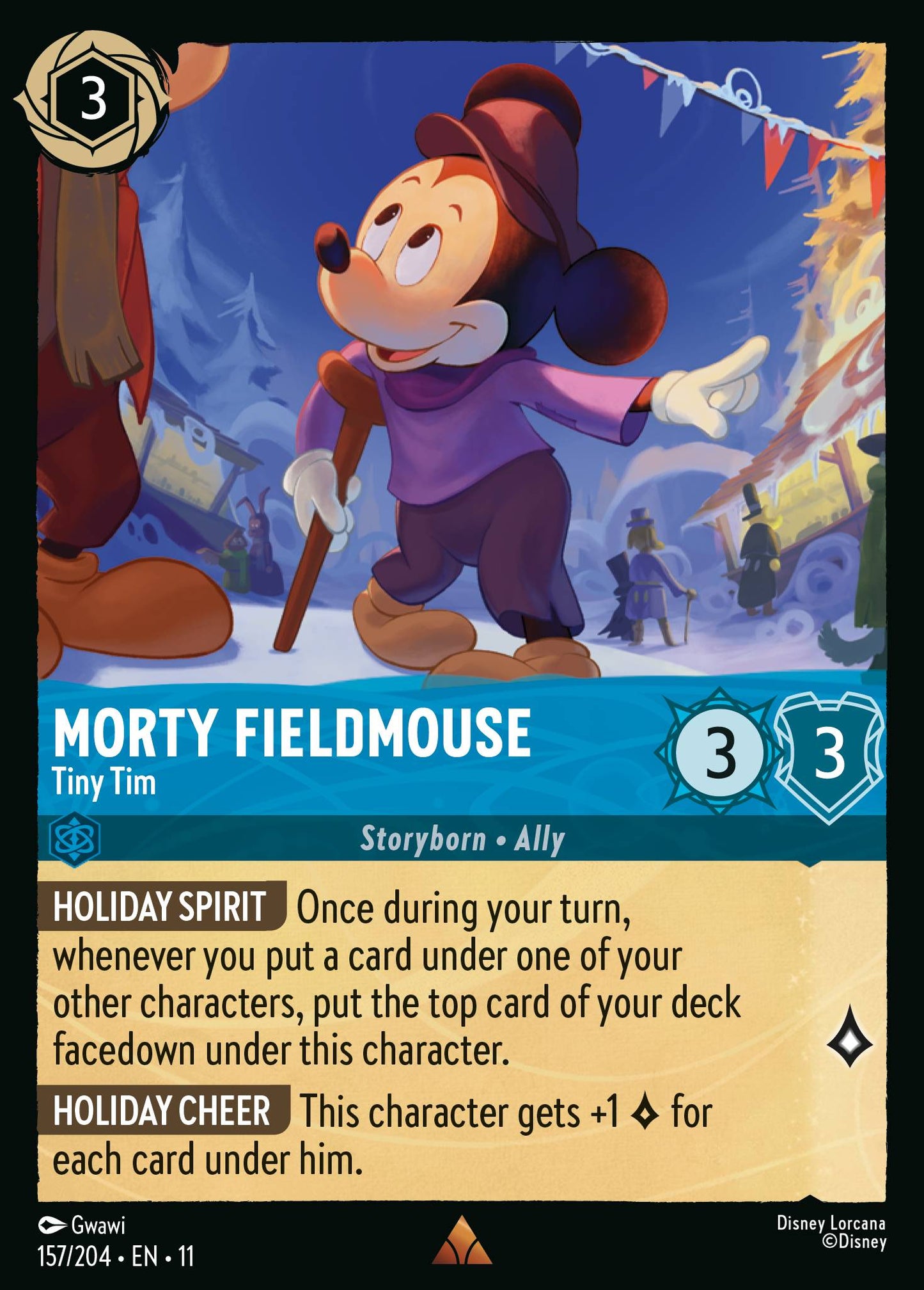 Morty Fieldmouse - Tiny Tim - Rare Lorcana Card